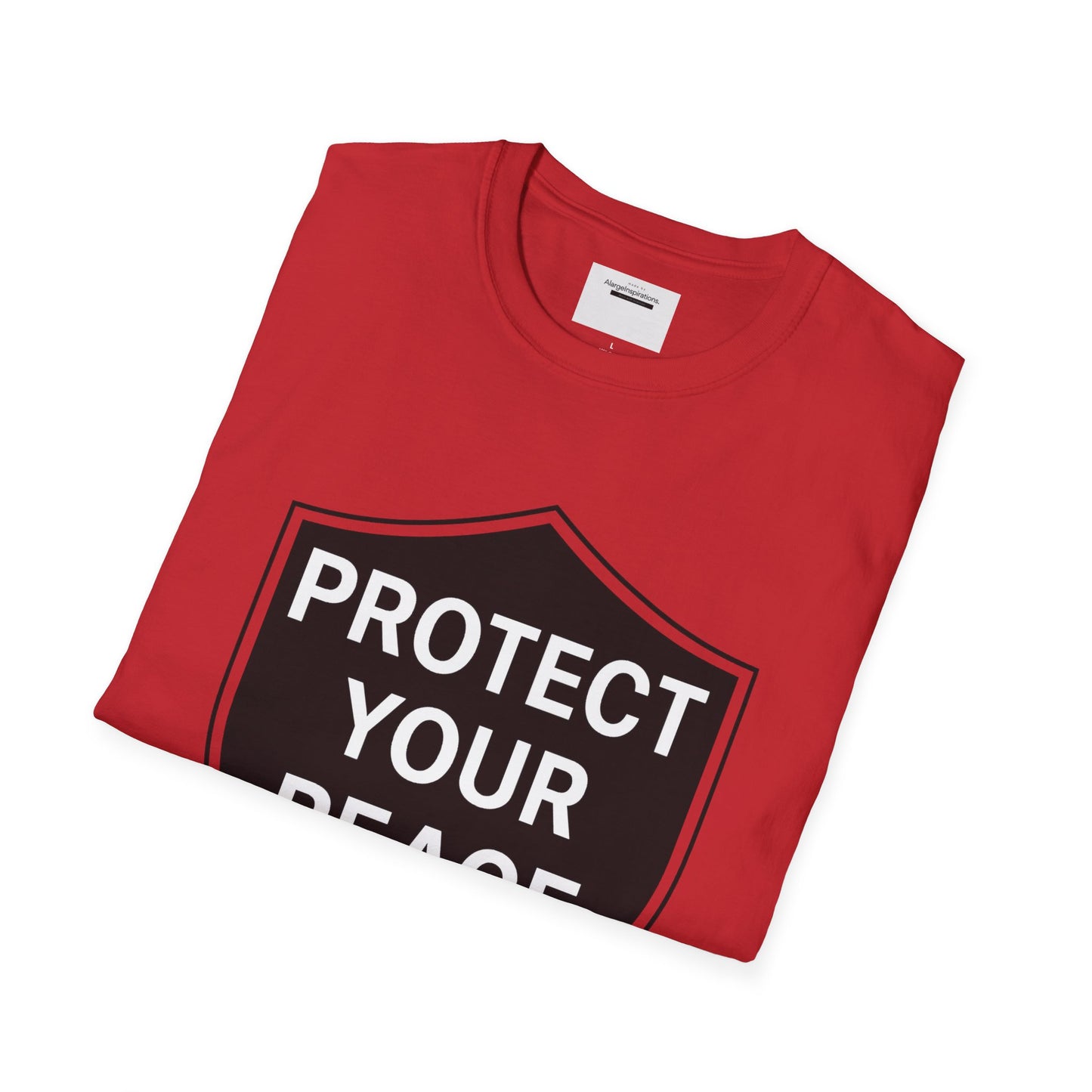 Protect Your Peace Shirt | Minimalist Shield Design, Mental Health Quote T-Shirt, Calm Strength Affirmation Apparel