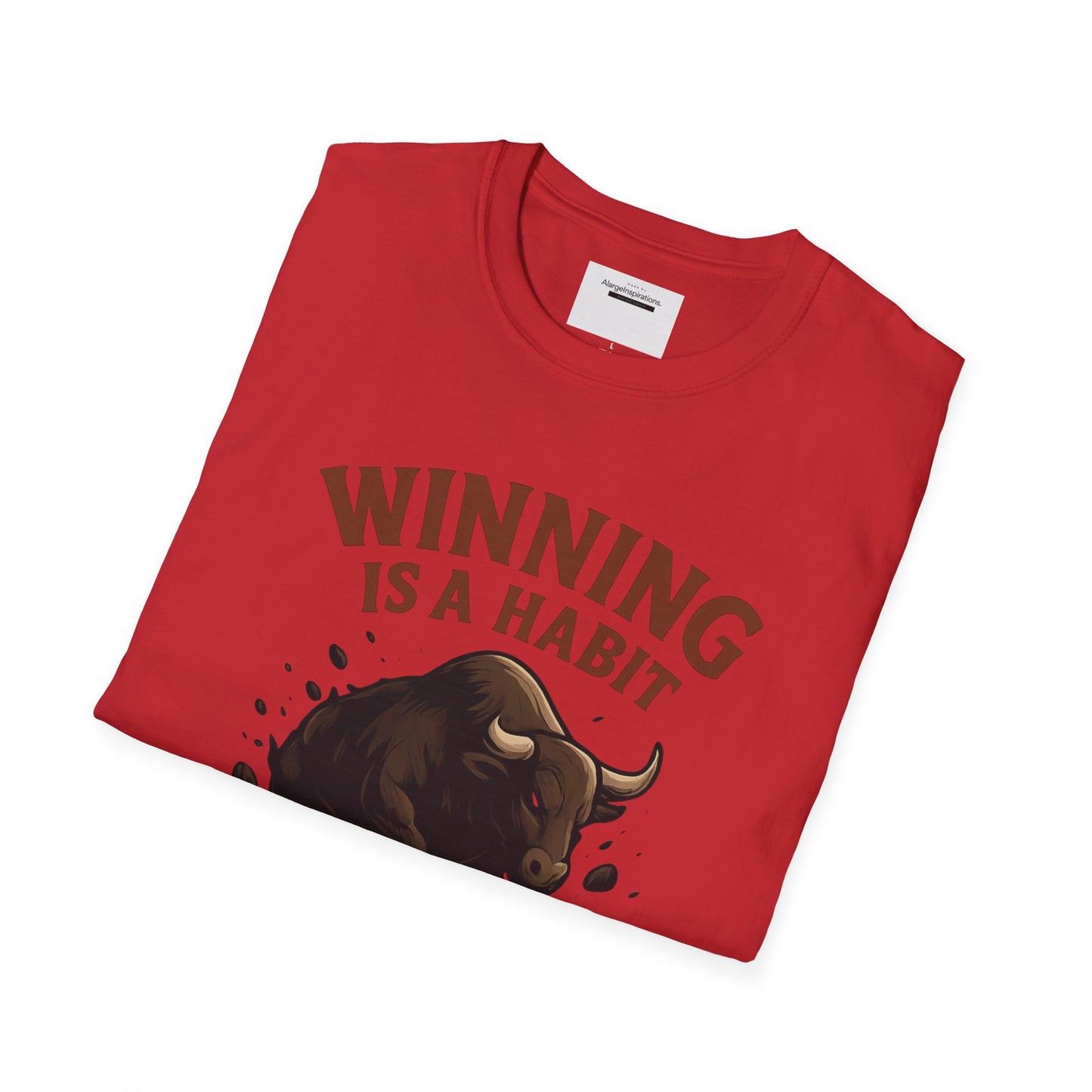 Winning Is a Habit Shirt , Charging Bull T-Shirt, Motivational Fitness Tee, Hustle Mindset , Breakthrough Bull Design, Unisex Training Gift