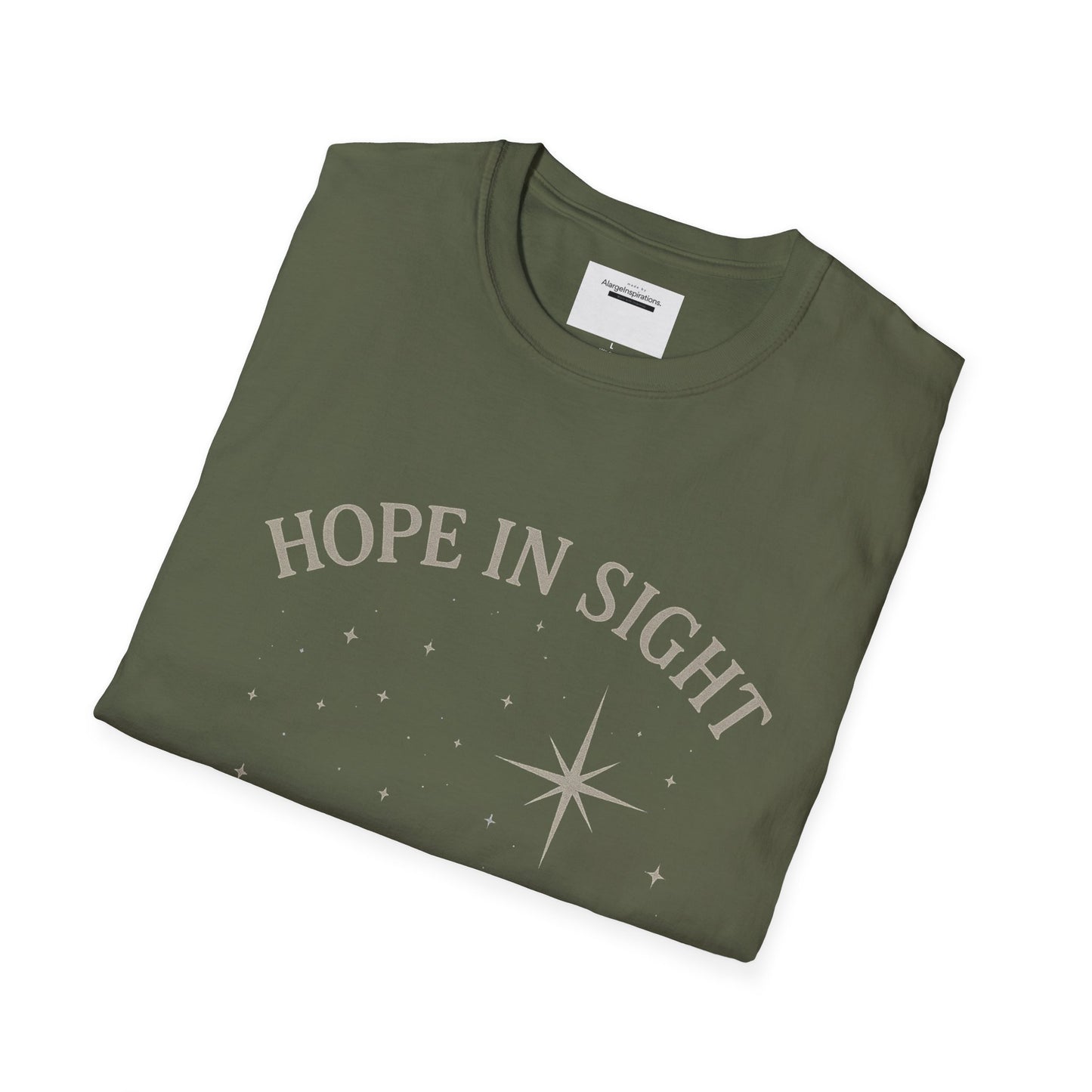 Hope in Sight, Keep Shining Bright, Starry Night Inspired T-Shirt | Inspirational Quote Tee, Gift Idea, Motivational Apparel, Hopeful Style