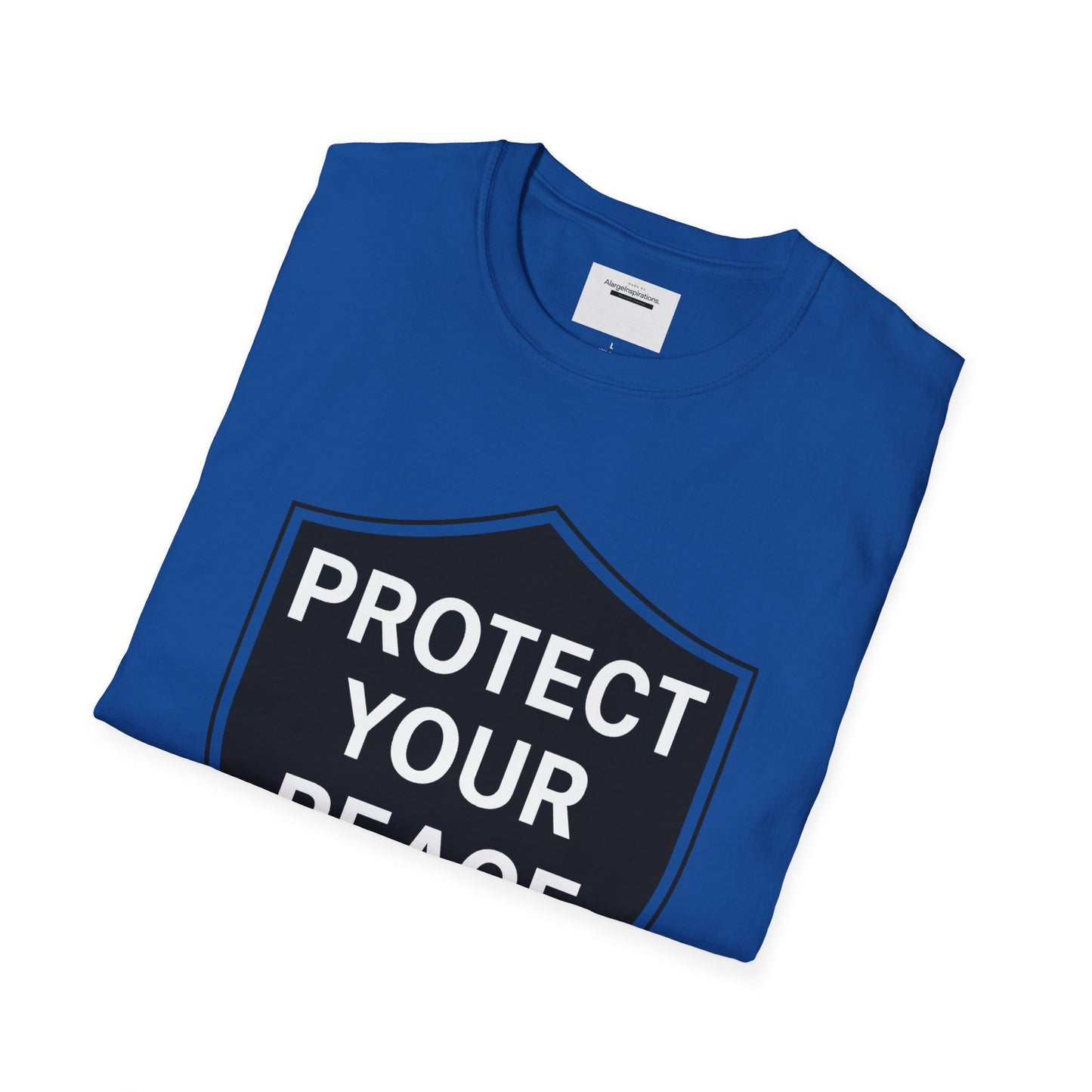 Protect Your Peace Shirt | Minimalist Shield Design, Mental Health Quote T-Shirt, Calm Strength Affirmation Apparel