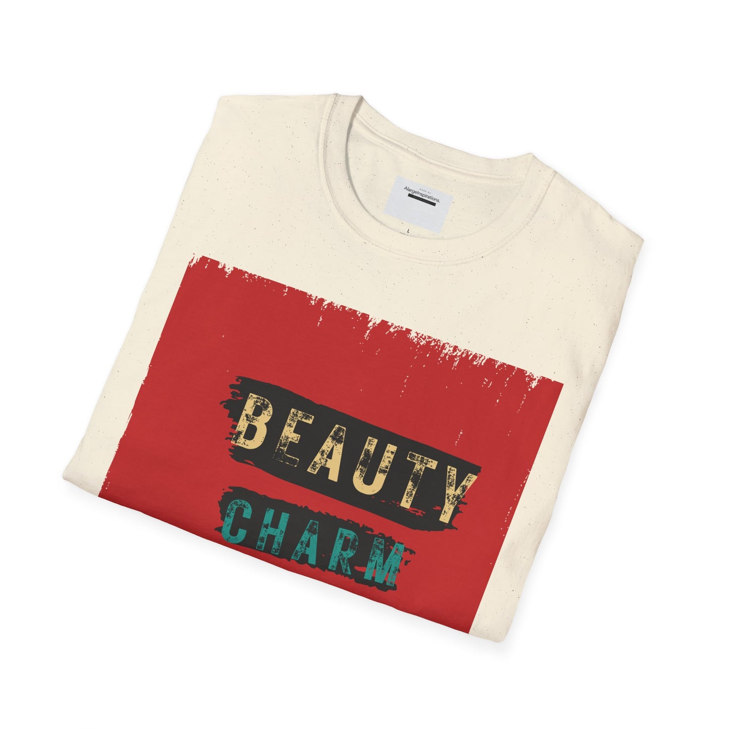 Beauty, Charm, Grit Unisex Softstyle T-Shirt | Gift for Her, Motivational Graphic T-Shirt, Trendy Graphic Shirt, Feminine Empowerment Shirt