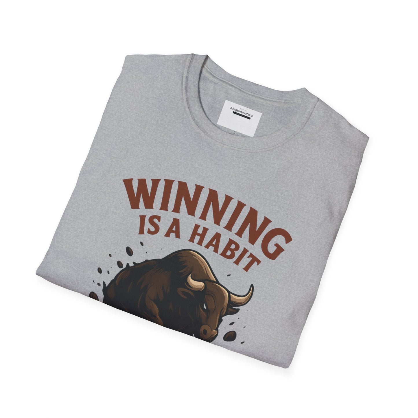Winning Is a Habit Shirt , Charging Bull T-Shirt, Motivational Fitness Tee, Hustle Mindset , Breakthrough Bull Design, Unisex Training Gift