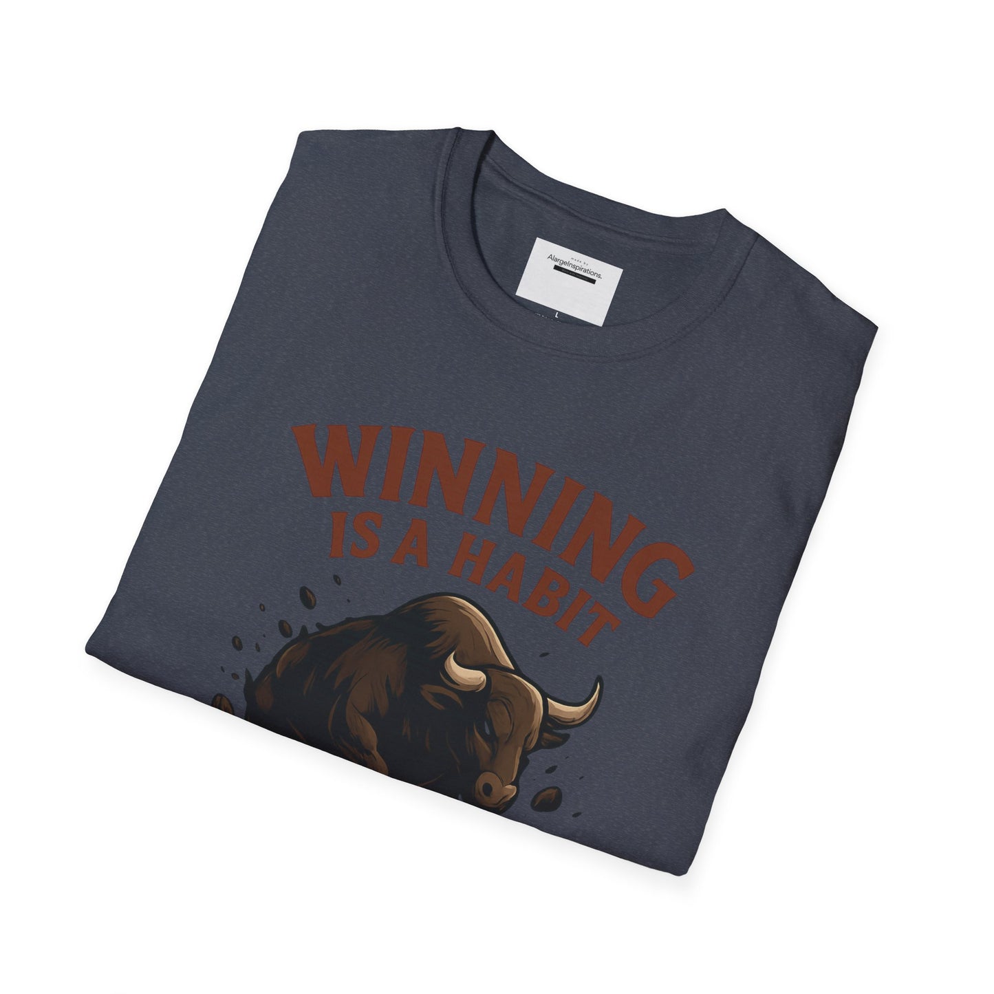 Winning Is a Habit Shirt , Charging Bull T-Shirt, Motivational Fitness Tee, Hustle Mindset , Breakthrough Bull Design, Unisex Training Gift