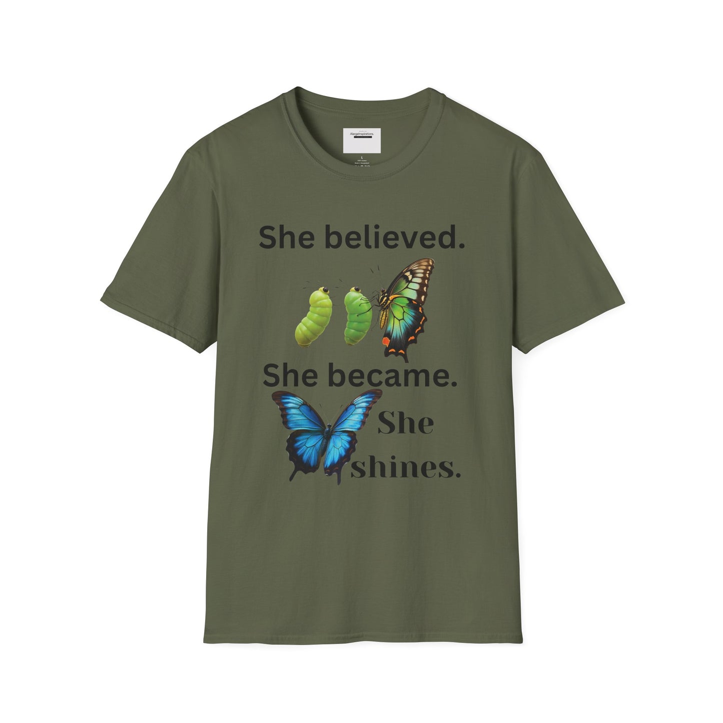 Inspirational Butterfly T-Shirt |feminine Motivational Tee for Growth, Self-Belief, Empowerment,Inspirational Butterfly Transformation Shirt