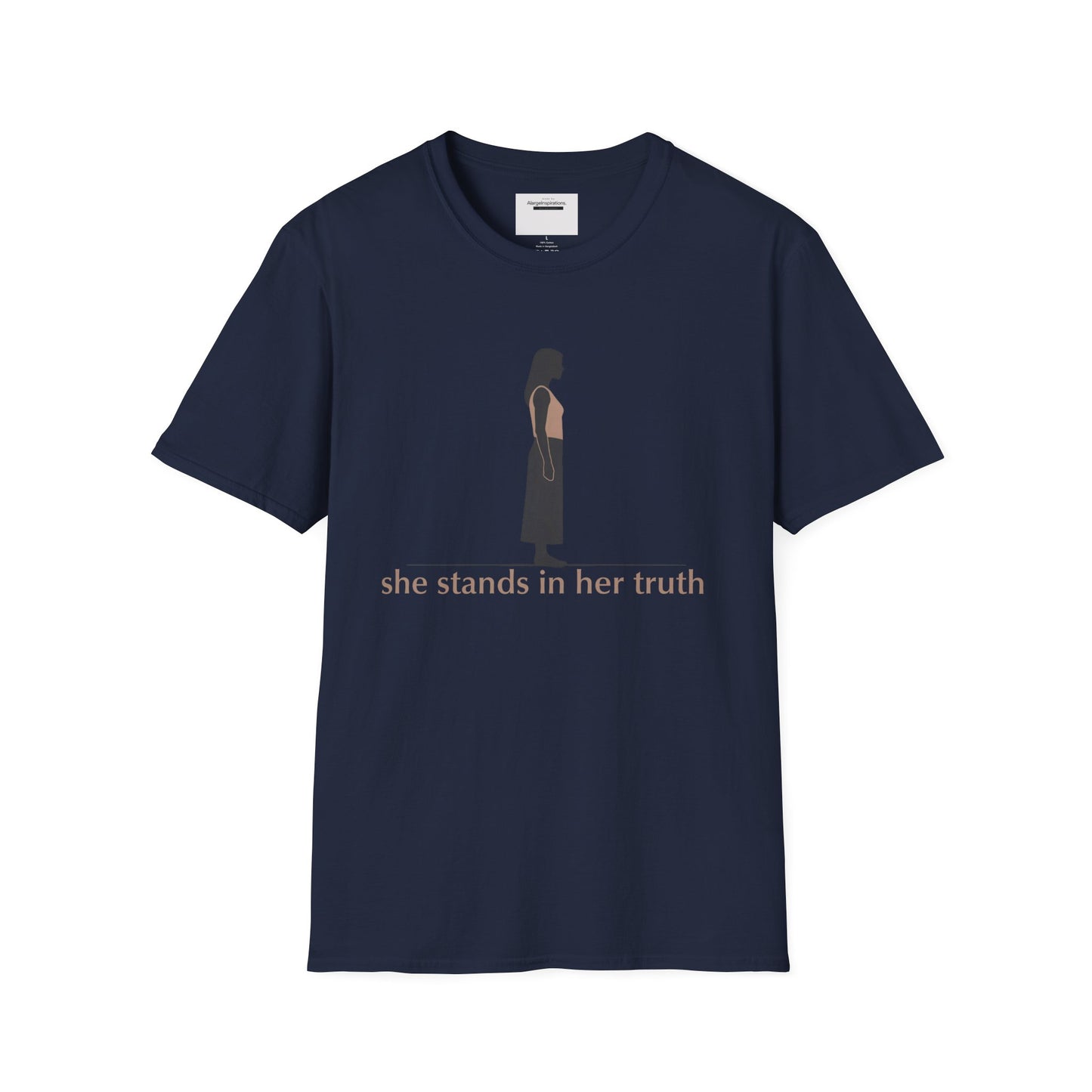 She Stands in Her Truth Shirt | Minimalist Feminine Strength T-Shirt, Grounded Confidence Quote, Empowered Woman Apparel, confident apparel