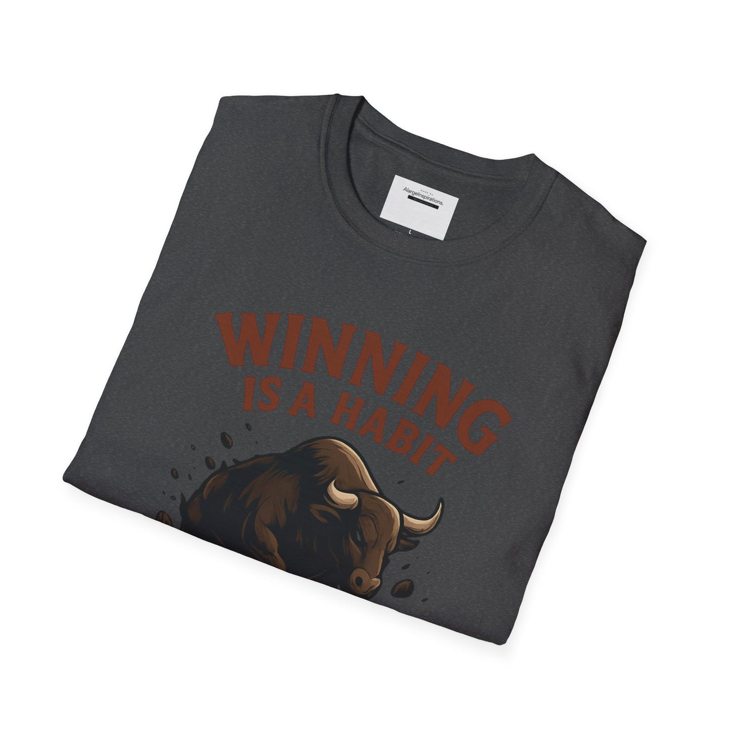 Winning Is a Habit Shirt , Charging Bull T-Shirt, Motivational Fitness Tee, Hustle Mindset , Breakthrough Bull Design, Unisex Training Gift