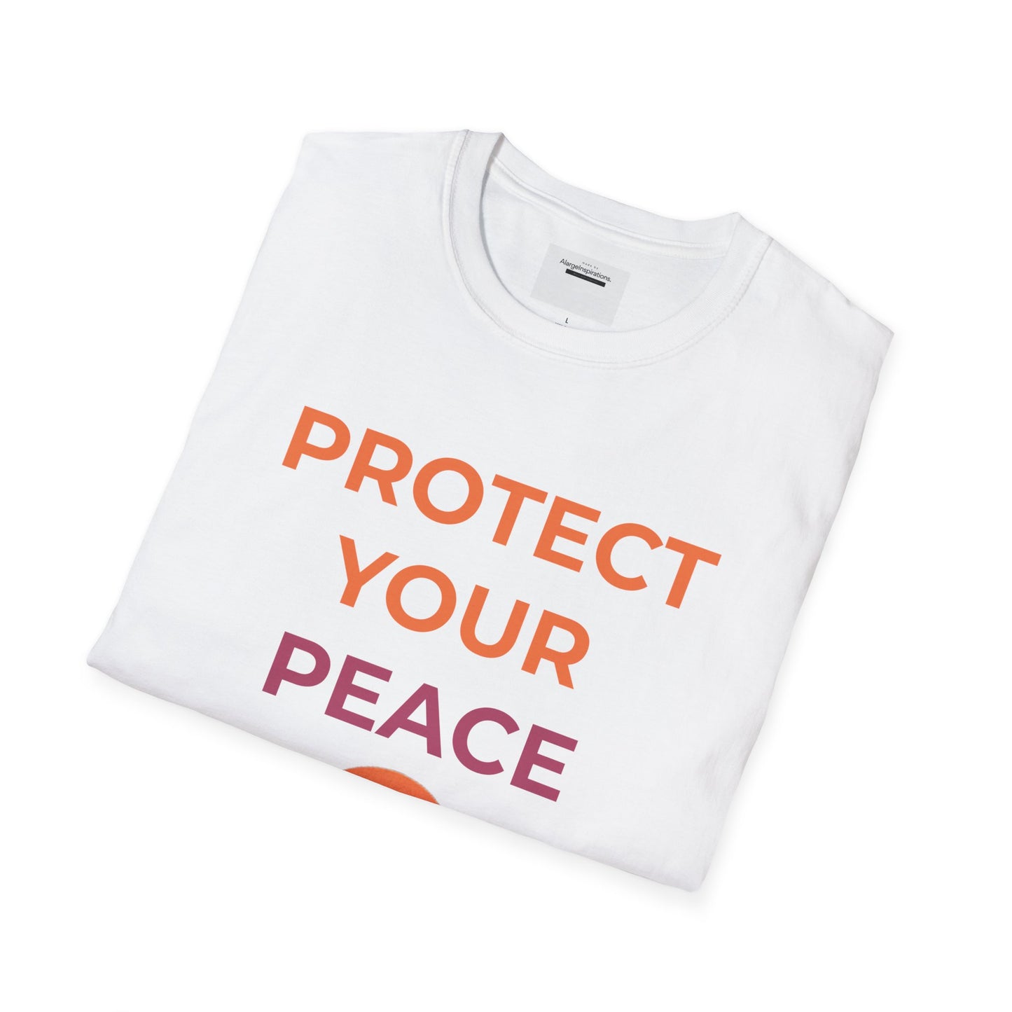 Mindfulness & Nature-Unisex Softstyle T-Shirt ,Protect Your Peace Mountain Sunset Tee, Self-Care Gift, Gift for Nature Lovers, Meditation,