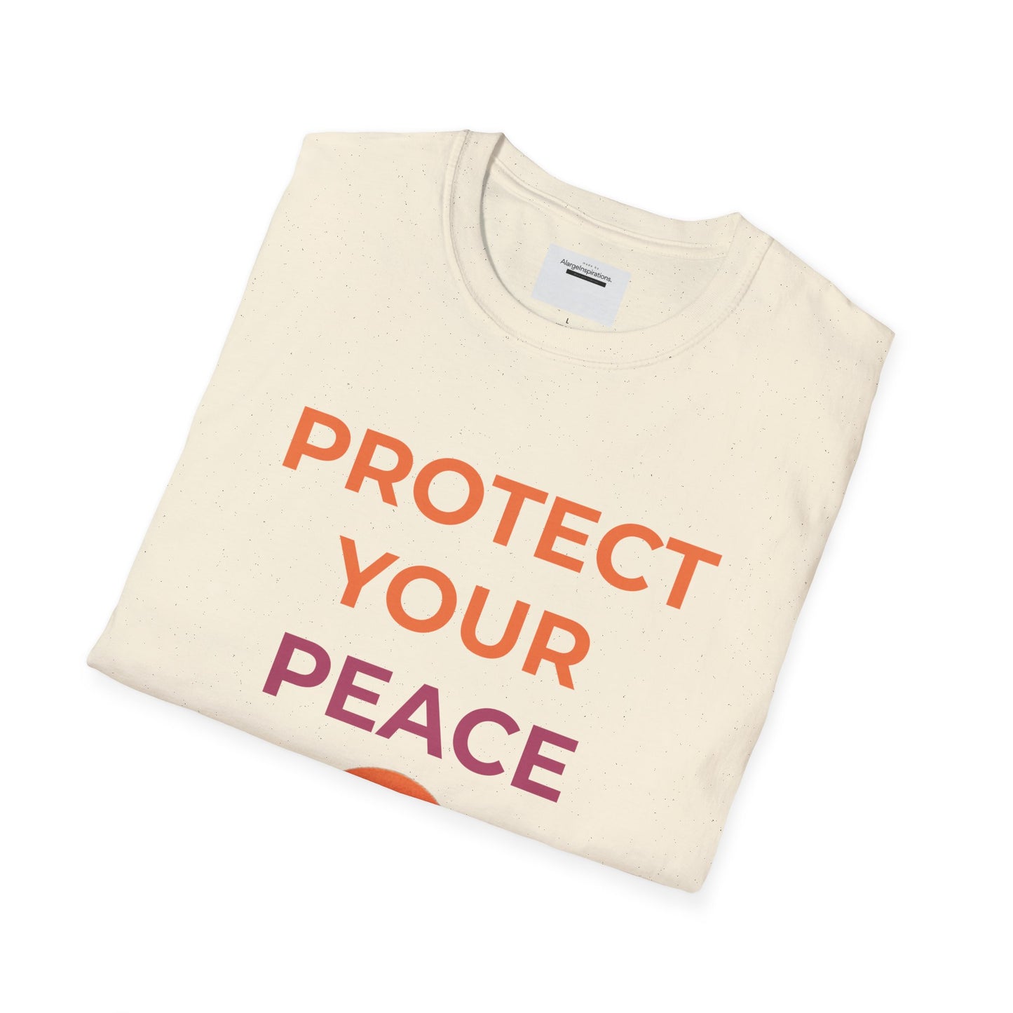 Mindfulness & Nature-Unisex Softstyle T-Shirt ,Protect Your Peace Mountain Sunset Tee, Self-Care Gift, Gift for Nature Lovers, Meditation,