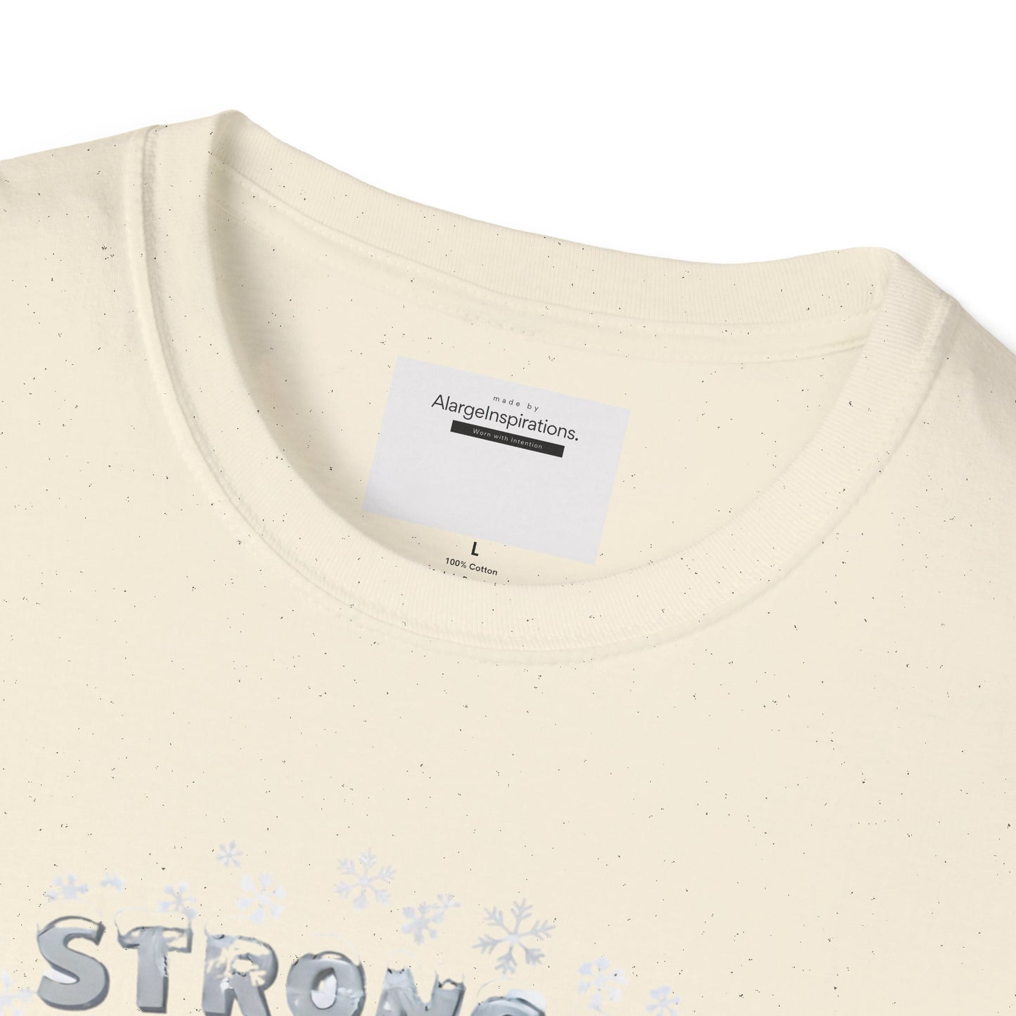 Stronger Than Winter Softer Than Snow Shirt | Polar Bear Snowflake Harmony Tee | Gentle Strength Xmas Shirt | Arctic Animal Winter Quote
