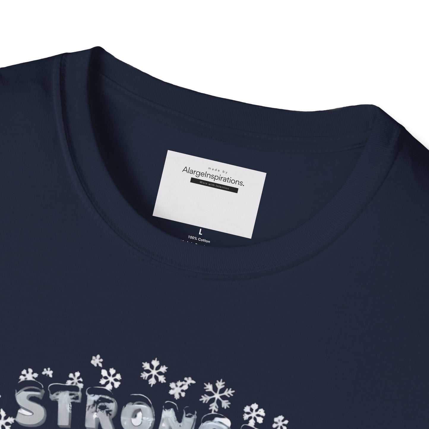 Stronger Than Winter Softer Than Snow Shirt | Polar Bear Snowflake Harmony Tee | Gentle Strength Xmas Shirt | Arctic Animal Winter Quote