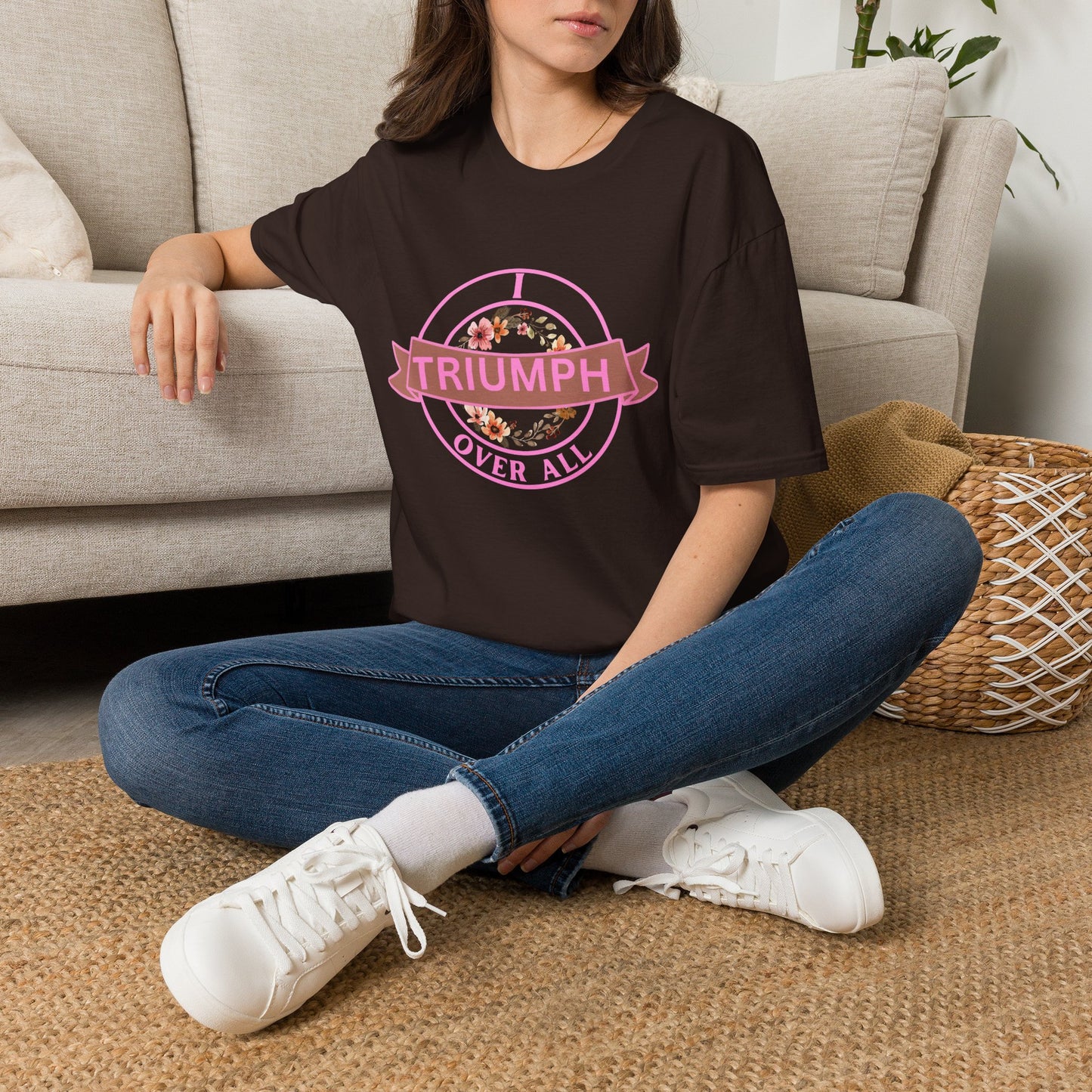 I Triumph Over All Faith T-Shirt | Christian Graphic Tee | Romans 8:37 | Inspirational Scripture Shirt Women Men | AlargeInspirations