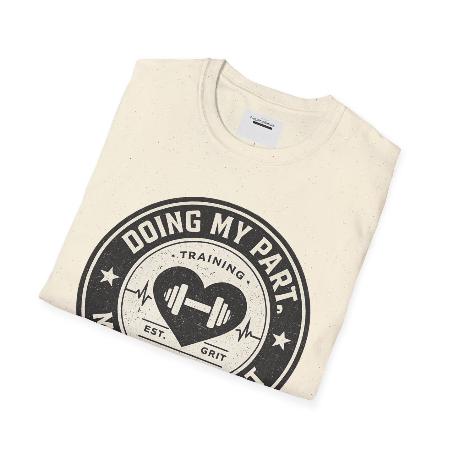Doing My Part Mostly by Heart T-Shirt | Vintage Fitness Logo Tee | Gym Motivation Shirt | Athletic Grit Apparel