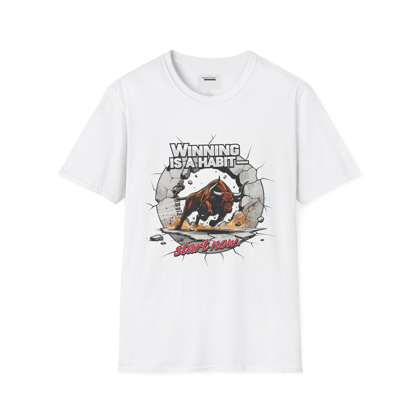 Winning Is a Habit Start Now Shirt | Charging Bull Gym Shirt | Hustle Mindset Tee | Motivational Fitness Shirt | Bull Strength Workout Tee
