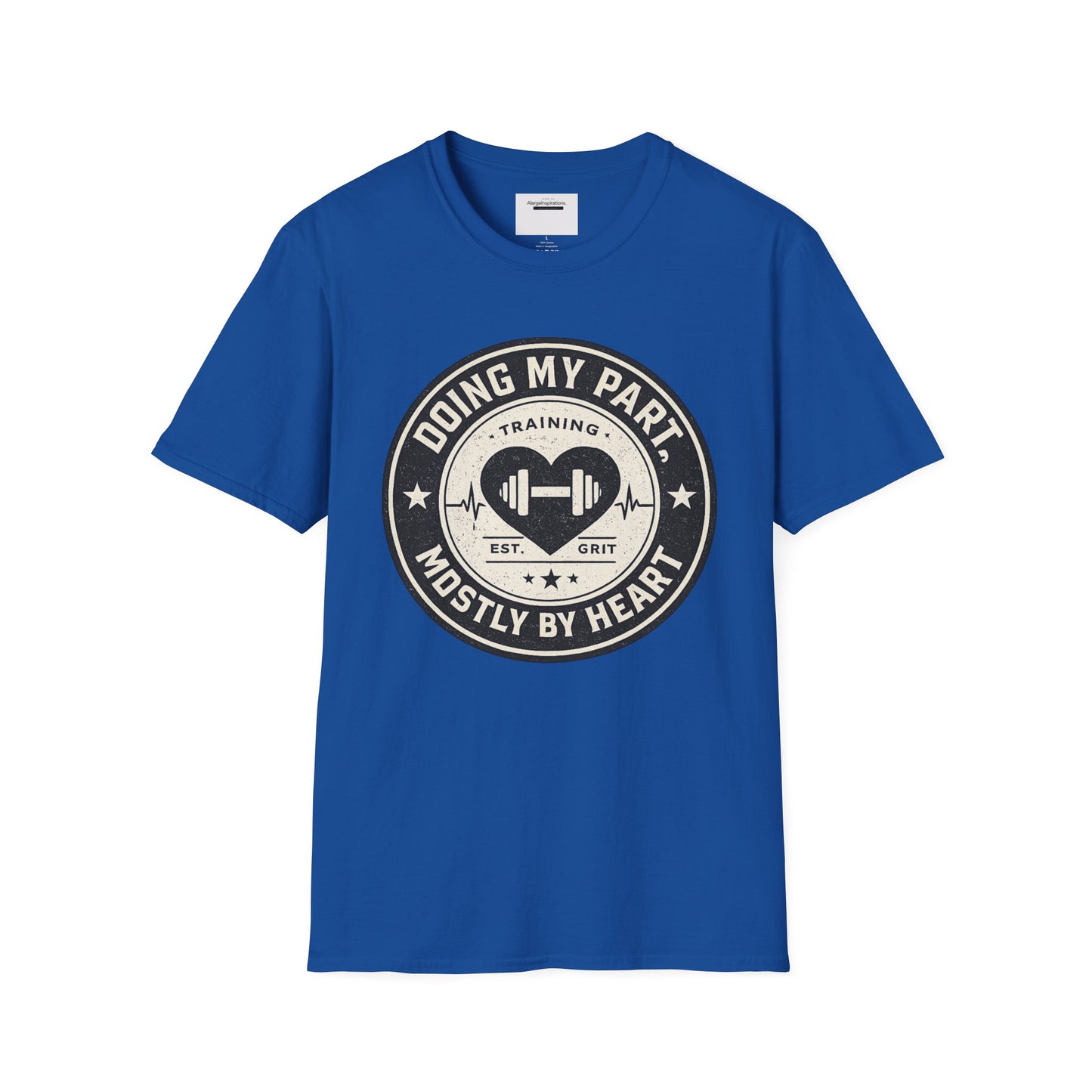 Doing My Part Mostly by Heart T-Shirt | Vintage Fitness Logo Tee | Gym Motivation Shirt | Athletic Grit Apparel