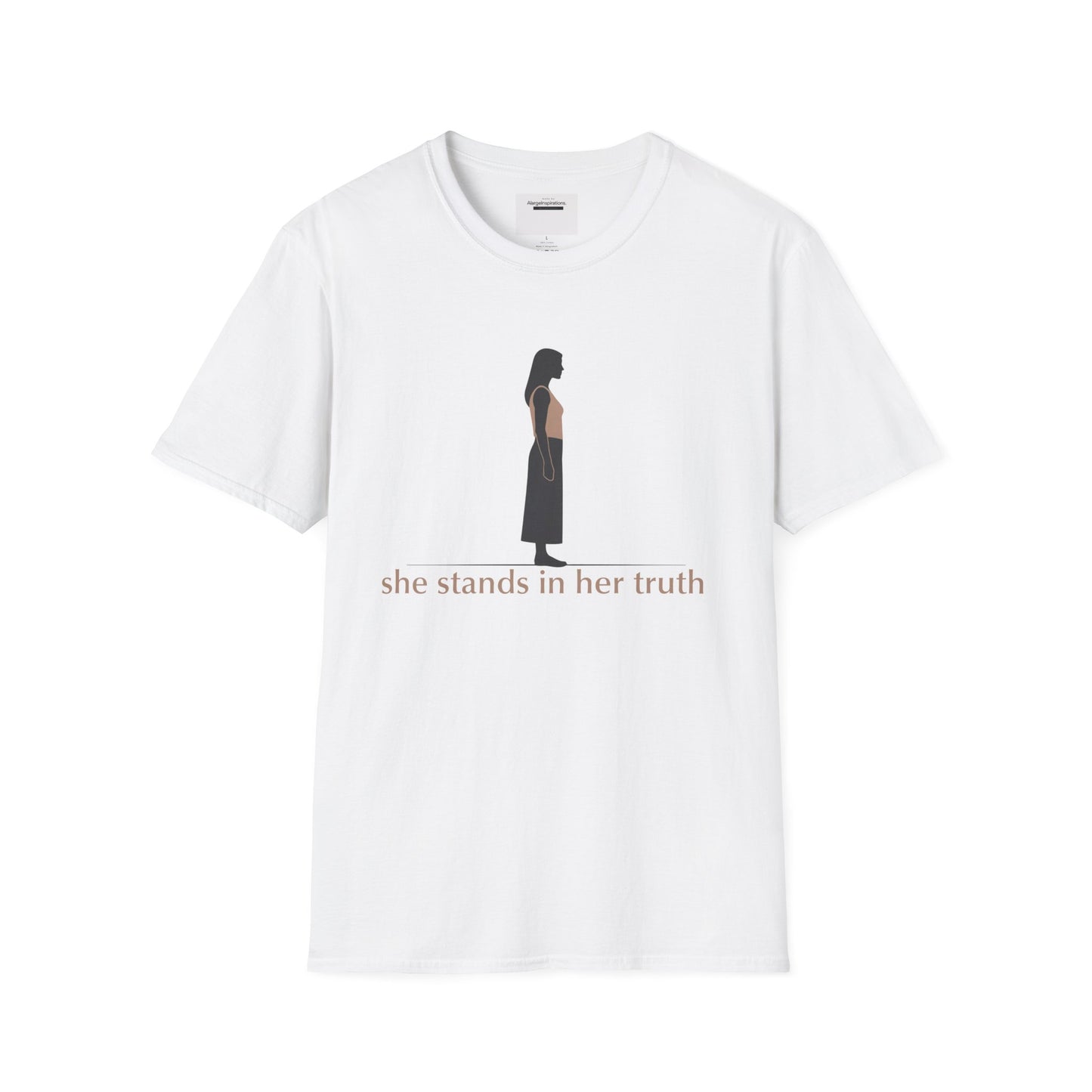 She Stands in Her Truth Shirt | Minimalist Feminine Strength T-Shirt, Grounded Confidence Quote, Empowered Woman Apparel, confident apparel