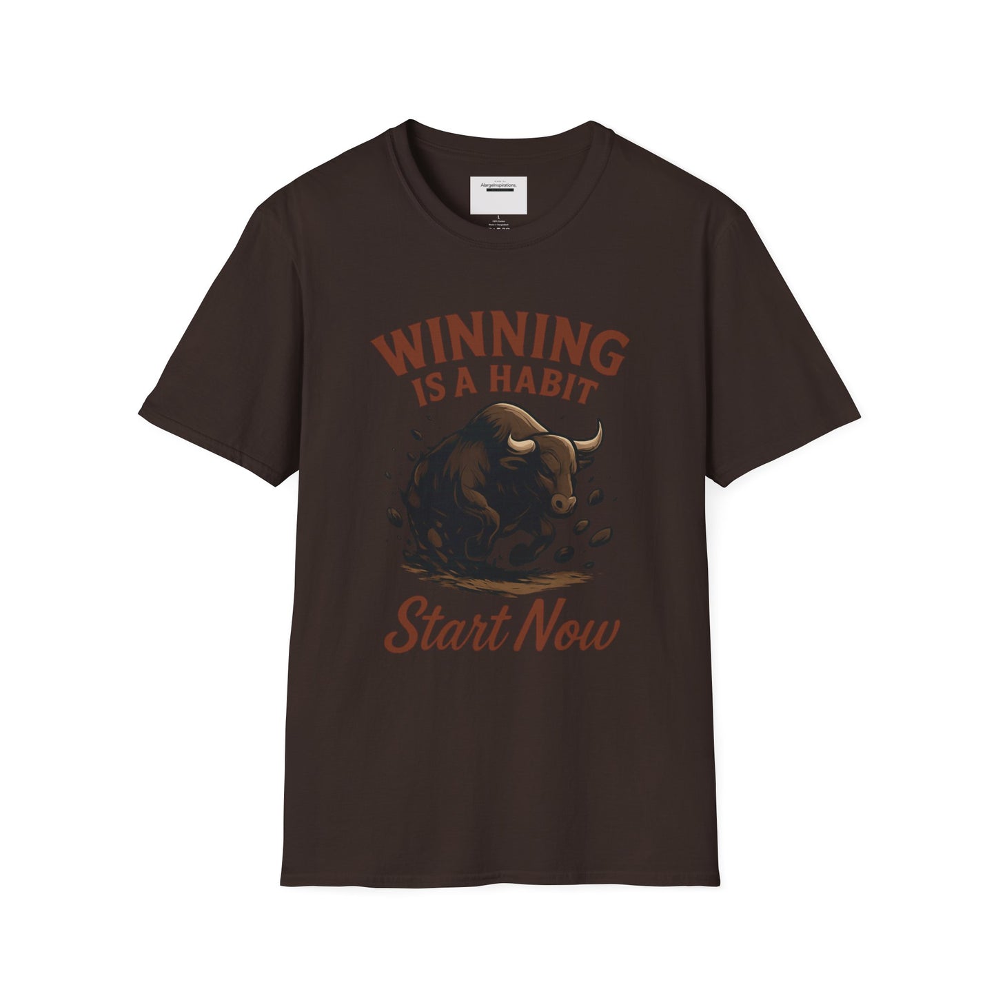 Winning Is a Habit Shirt , Charging Bull T-Shirt, Motivational Fitness Tee, Hustle Mindset , Breakthrough Bull Design, Unisex Training Gift