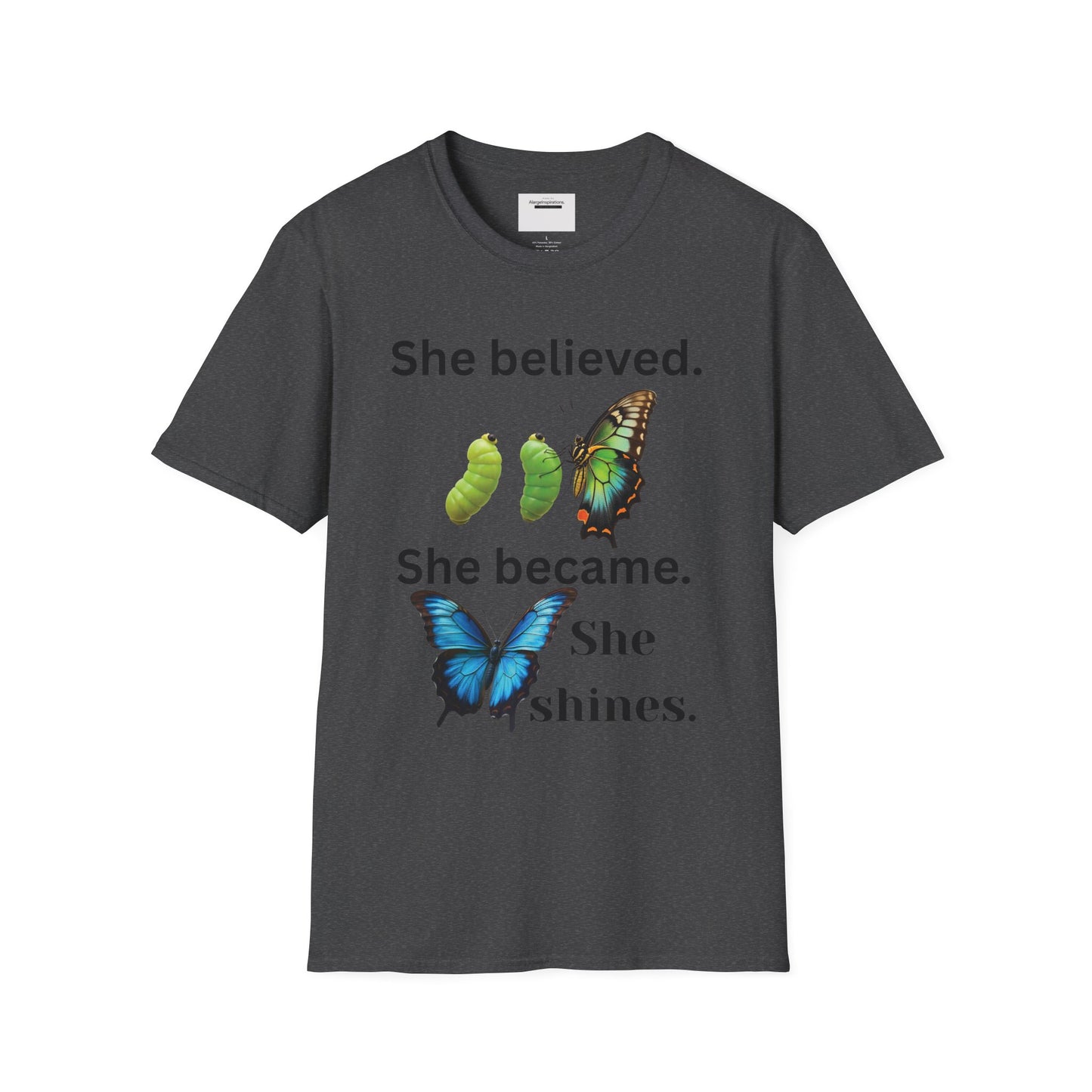 Inspirational Butterfly T-Shirt |feminine Motivational Tee for Growth, Self-Belief, Empowerment,Inspirational Butterfly Transformation Shirt