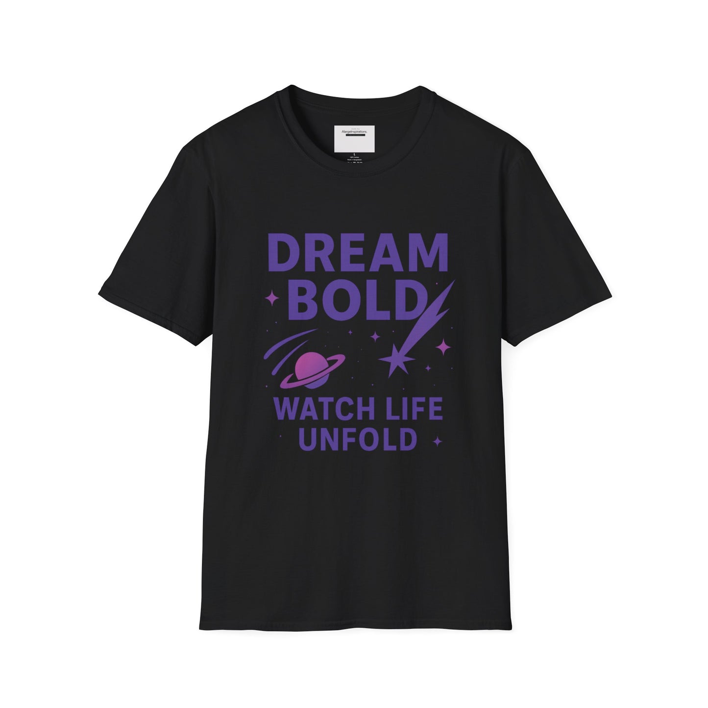 Dream Bold Watch Life Unfold Shirt | Galaxy Shooting Stars Tee, Cosmic Motivation Quote, Inspirational Space GraphicT-Shirt, Space Quote Tee
