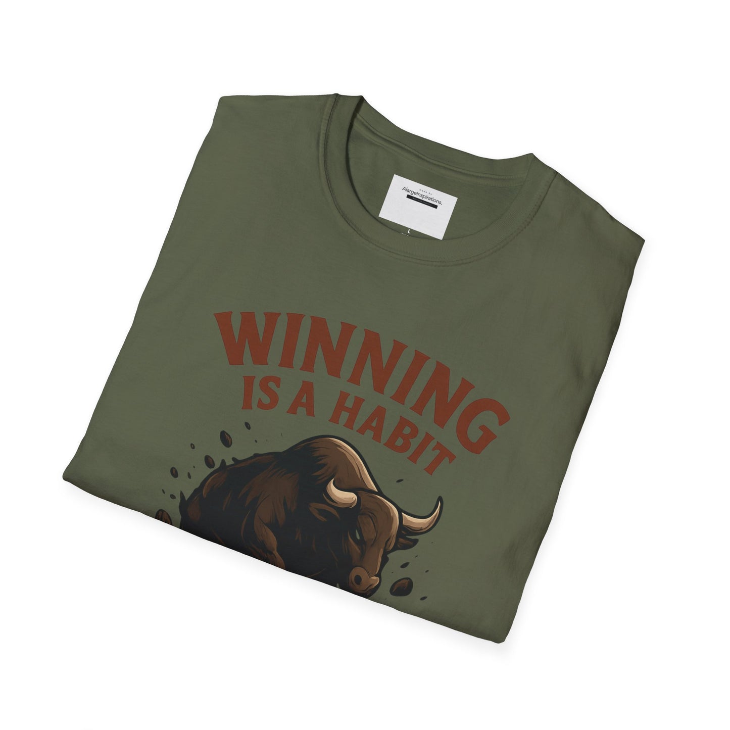Winning Is a Habit Shirt , Charging Bull T-Shirt, Motivational Fitness Tee, Hustle Mindset , Breakthrough Bull Design, Unisex Training Gift