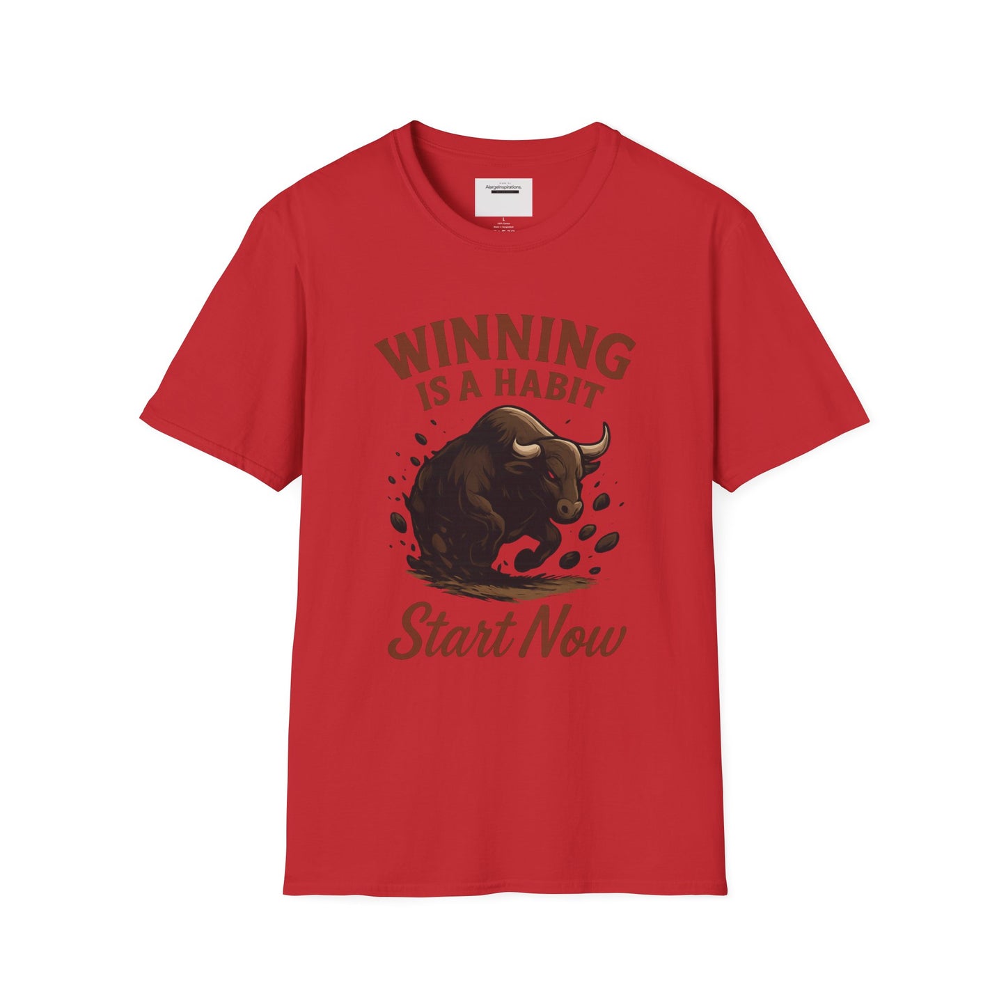 Winning Is a Habit Shirt , Charging Bull T-Shirt, Motivational Fitness Tee, Hustle Mindset , Breakthrough Bull Design, Unisex Training Gift