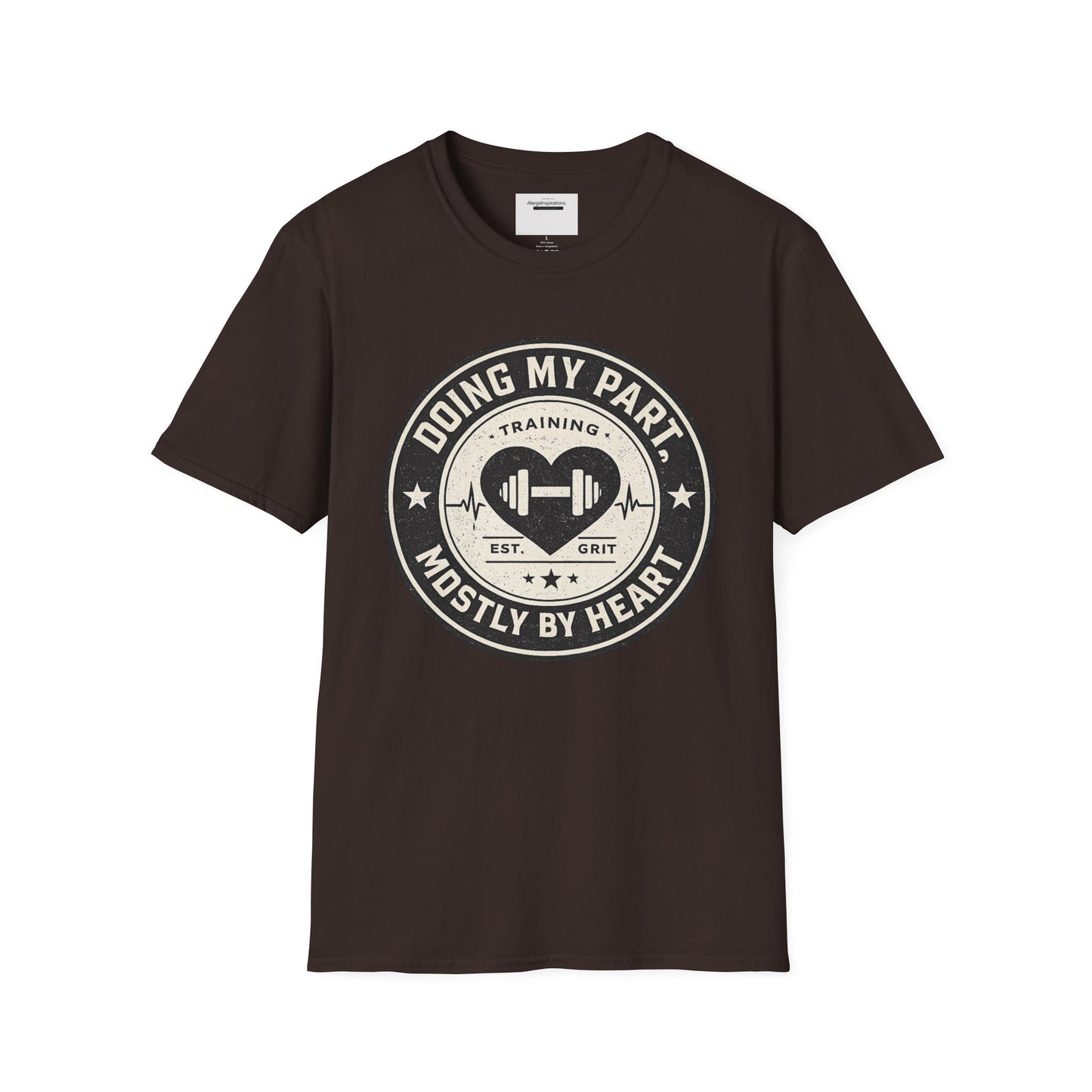 Doing My Part Mostly by Heart T-Shirt | Vintage Fitness Logo Tee | Gym Motivation Shirt | Athletic Grit Apparel