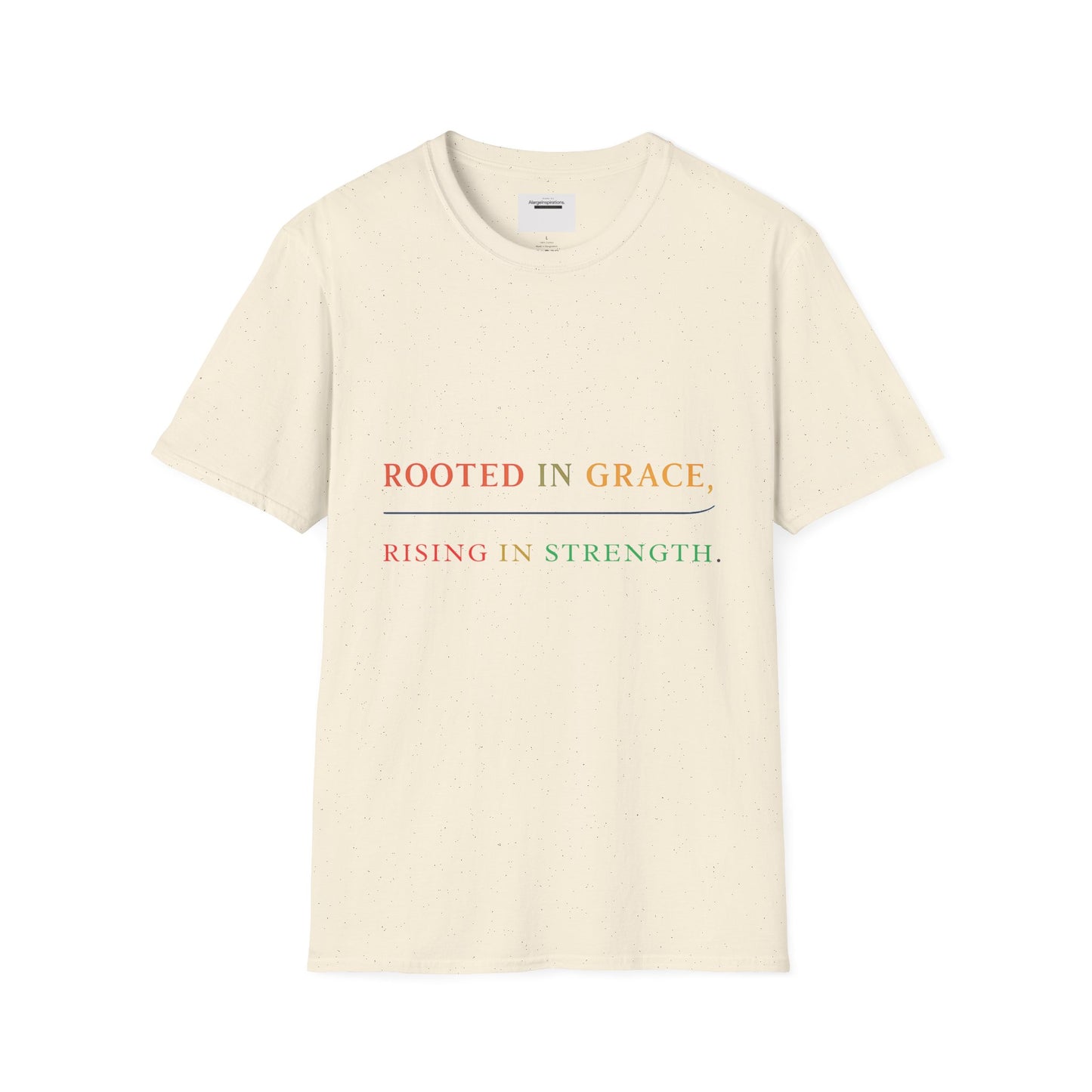Rooted in Grace Rising in Strength Shirt | Faith Inspired Christian T-Shirt | Minimal Inspirational Quote Gift