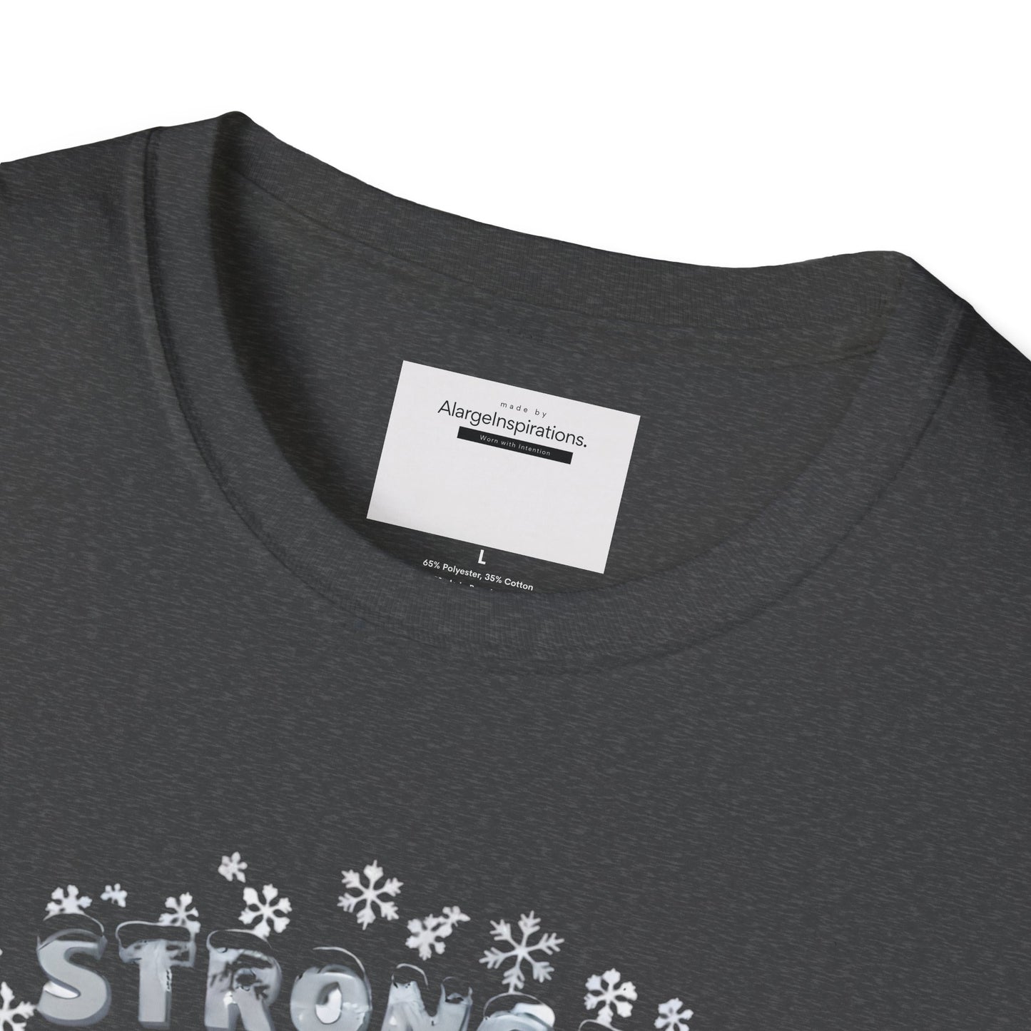 Stronger Than Winter Softer Than Snow Shirt | Polar Bear Snowflake Harmony Tee | Gentle Strength Xmas Shirt | Arctic Animal Winter Quote