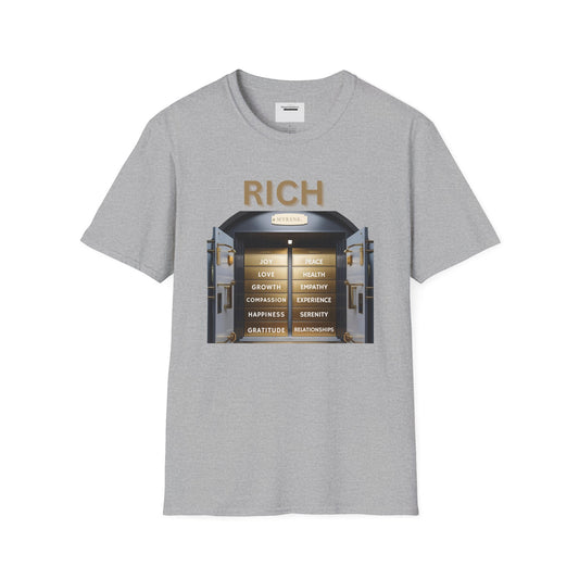 Rich Mindset Unisex T-Shirt | Daily Motivational Gift Apparel, Inspirational Shirt, Positive Gift for Christmas, Birthday, Thanksgiving,