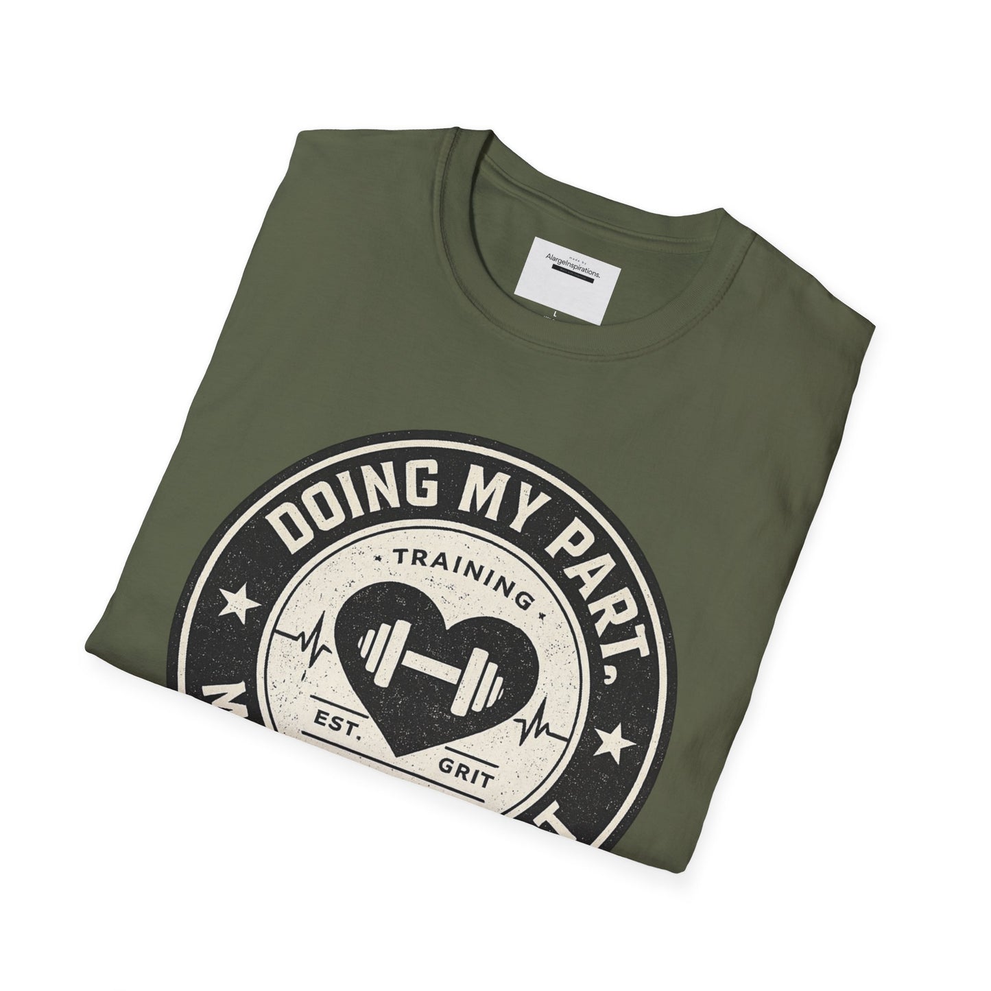 Doing My Part Mostly by Heart T-Shirt | Vintage Fitness Logo Tee | Gym Motivation Shirt | Athletic Grit Apparel