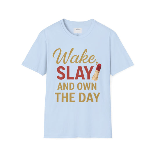 Wake Slay and Own the Day T-Shirt,Empowering Statement T-Shirt, Motivational Tee, Gift for Her, Inspirational Apparel,Daily Inspiration Top