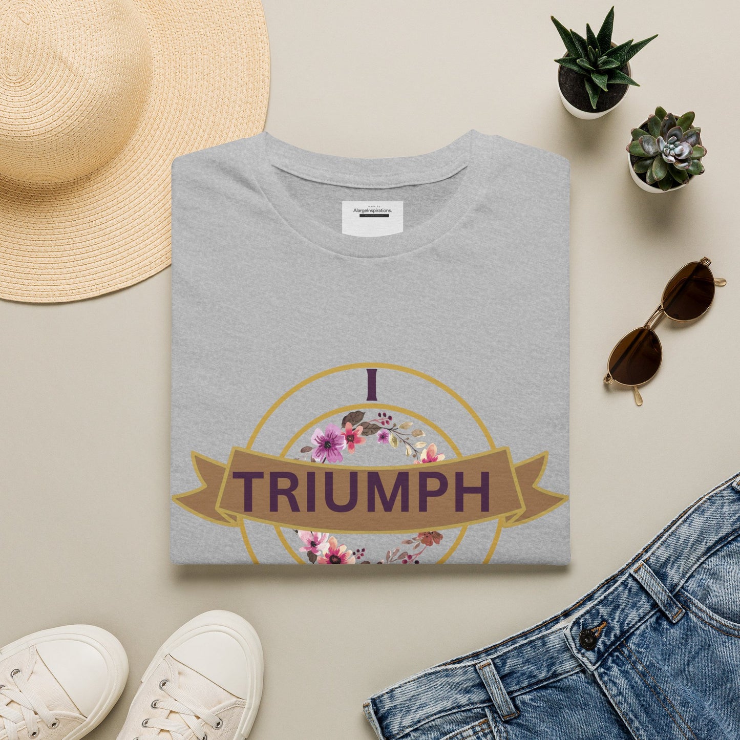 I Triumph Over All Faith T-Shirt | Christian Graphic Tee | Romans 8:37 | Inspirational Scripture Shirt Women Men | AlargeInspirations