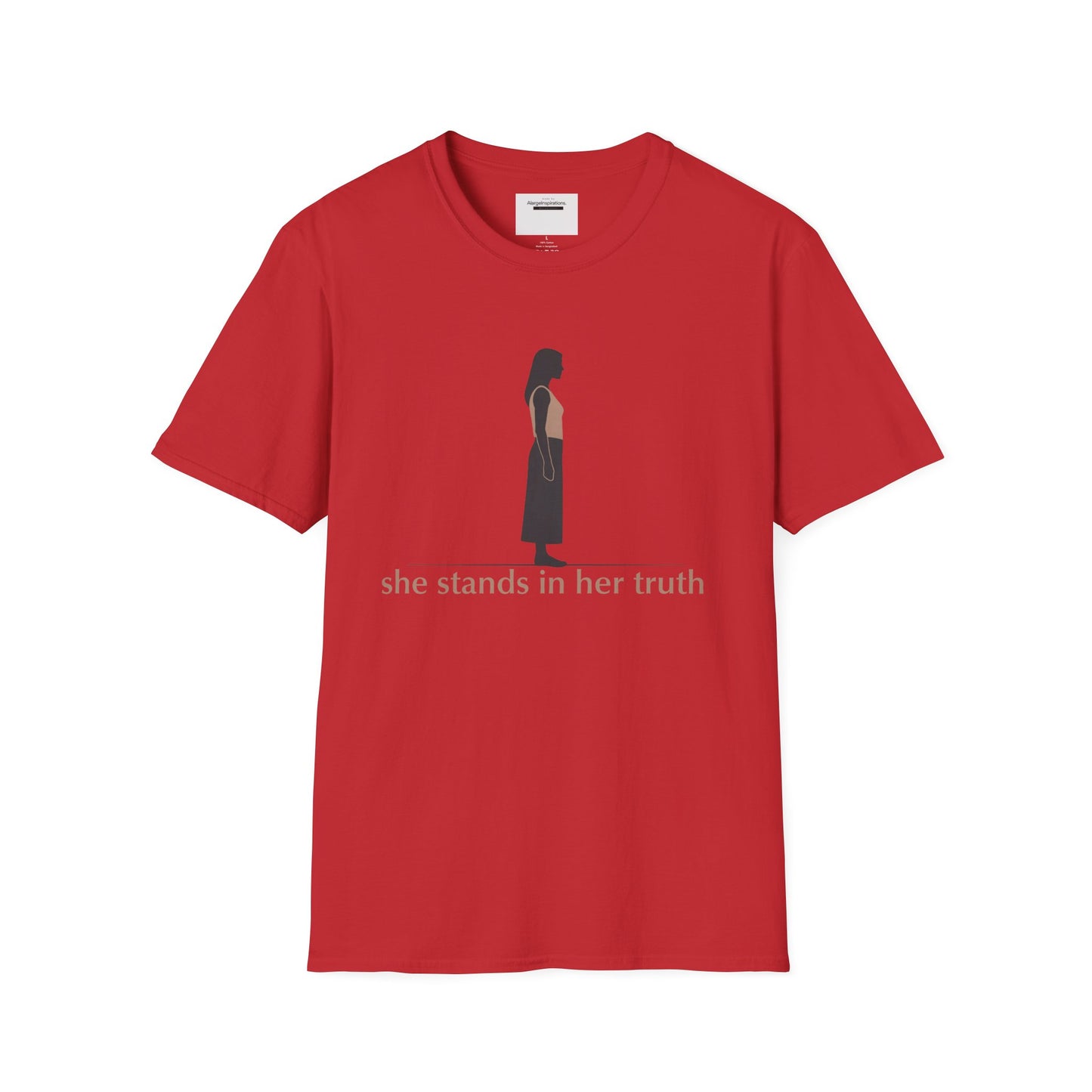 She Stands in Her Truth Shirt | Minimalist Feminine Strength T-Shirt, Grounded Confidence Quote, Empowered Woman Apparel, confident apparel