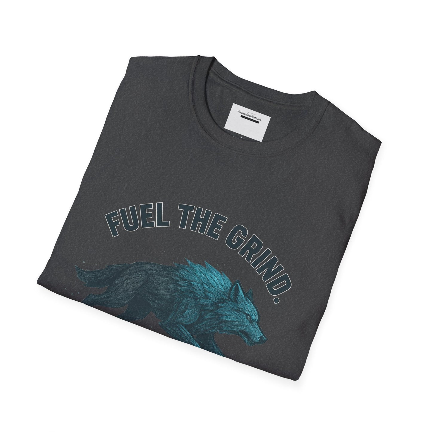 Fuel the Grind Earn the Glory Wolf Design | Wolf Art | Gym Apparel | Grind Mindset Shirt | Alpha Wolf Illustration | Training & Fitness Gift