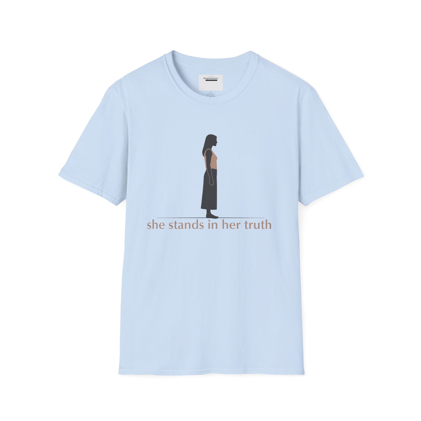 She Stands in Her Truth Shirt | Minimalist Feminine Strength T-Shirt, Grounded Confidence Quote, Empowered Woman Apparel, confident apparel