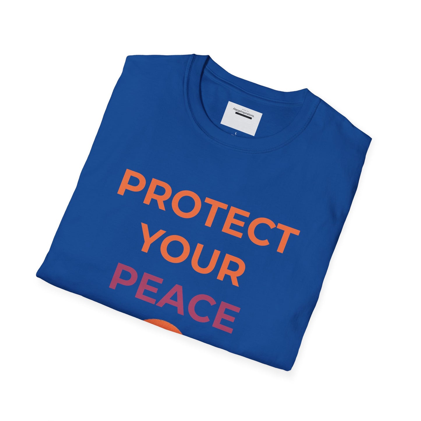Mindfulness & Nature-Unisex Softstyle T-Shirt ,Protect Your Peace Mountain Sunset Tee, Self-Care Gift, Gift for Nature Lovers, Meditation,