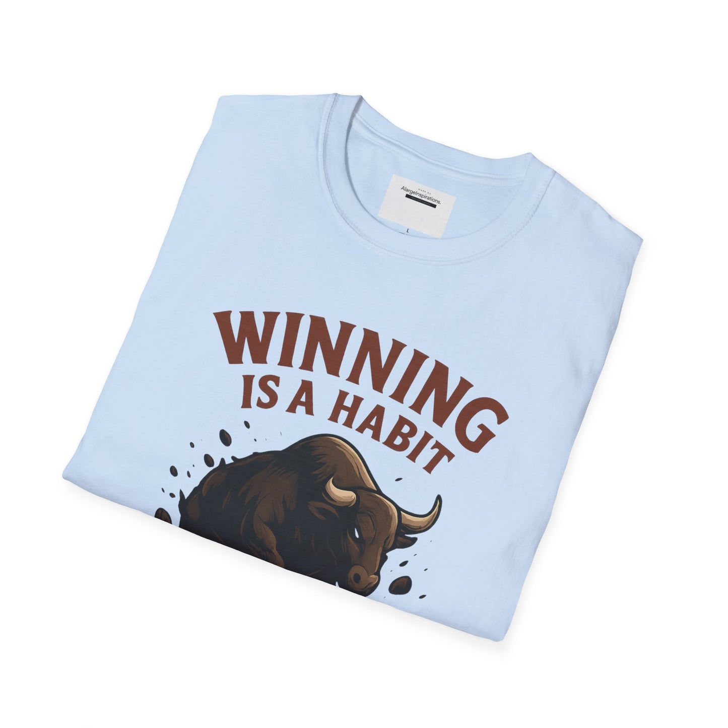 Winning Is a Habit Shirt , Charging Bull T-Shirt, Motivational Fitness Tee, Hustle Mindset , Breakthrough Bull Design, Unisex Training Gift