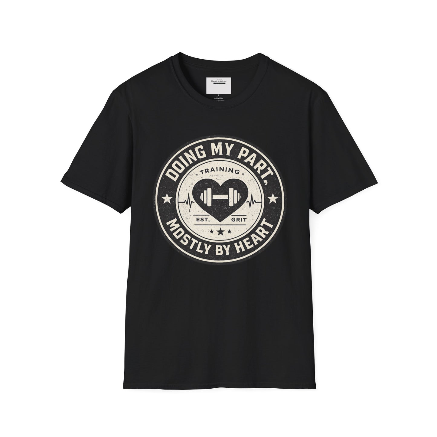 Doing My Part Mostly by Heart T-Shirt | Vintage Fitness Logo Tee | Gym Motivation Shirt | Athletic Grit Apparel