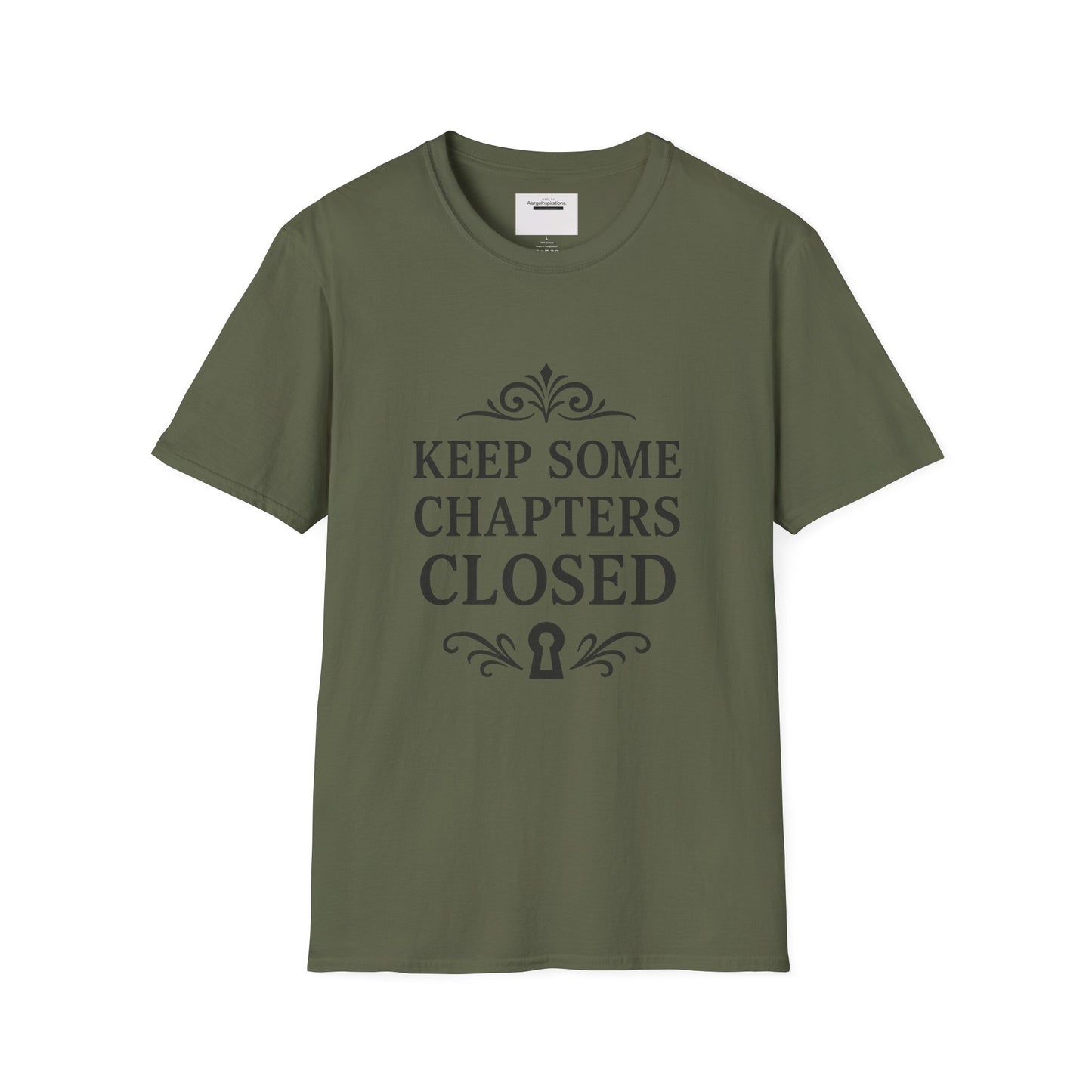 Keep Some Chapters Closed Shirt | Mystery Quote T-Shirt, Keyhole Typography Design, Boundaries Mindset Apparel, Minimalist Graphic Tee