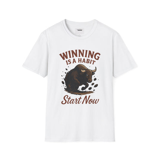 Winning Is a Habit Shirt , Charging Bull T-Shirt, Motivational Fitness Tee, Hustle Mindset , Breakthrough Bull Design, Unisex Training Gift