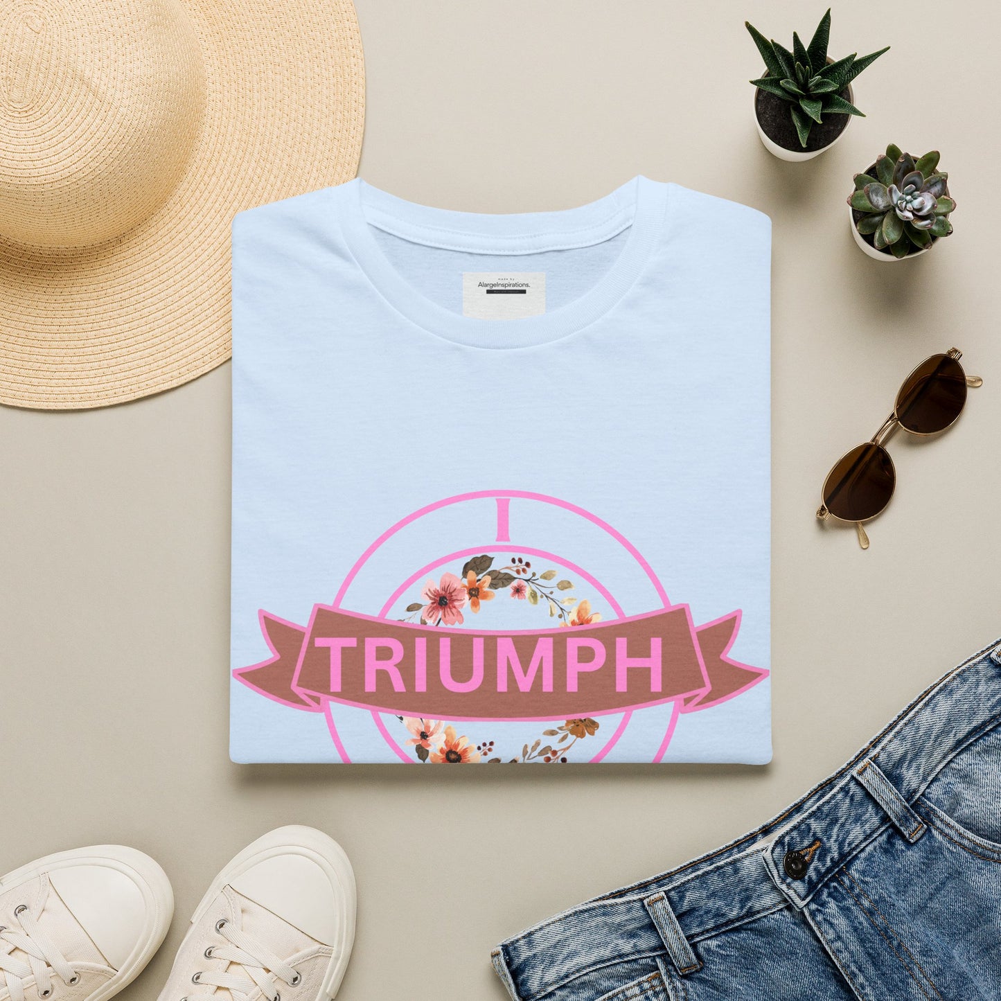 I Triumph Over All Faith T-Shirt | Christian Graphic Tee | Romans 8:37 | Inspirational Scripture Shirt Women Men | AlargeInspirations