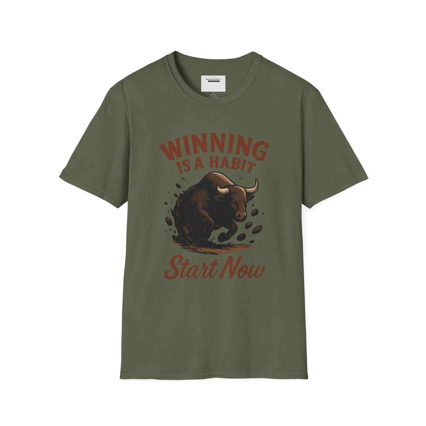 Winning Is a Habit Shirt , Charging Bull T-Shirt, Motivational Fitness Tee, Hustle Mindset , Breakthrough Bull Design, Unisex Training Gift