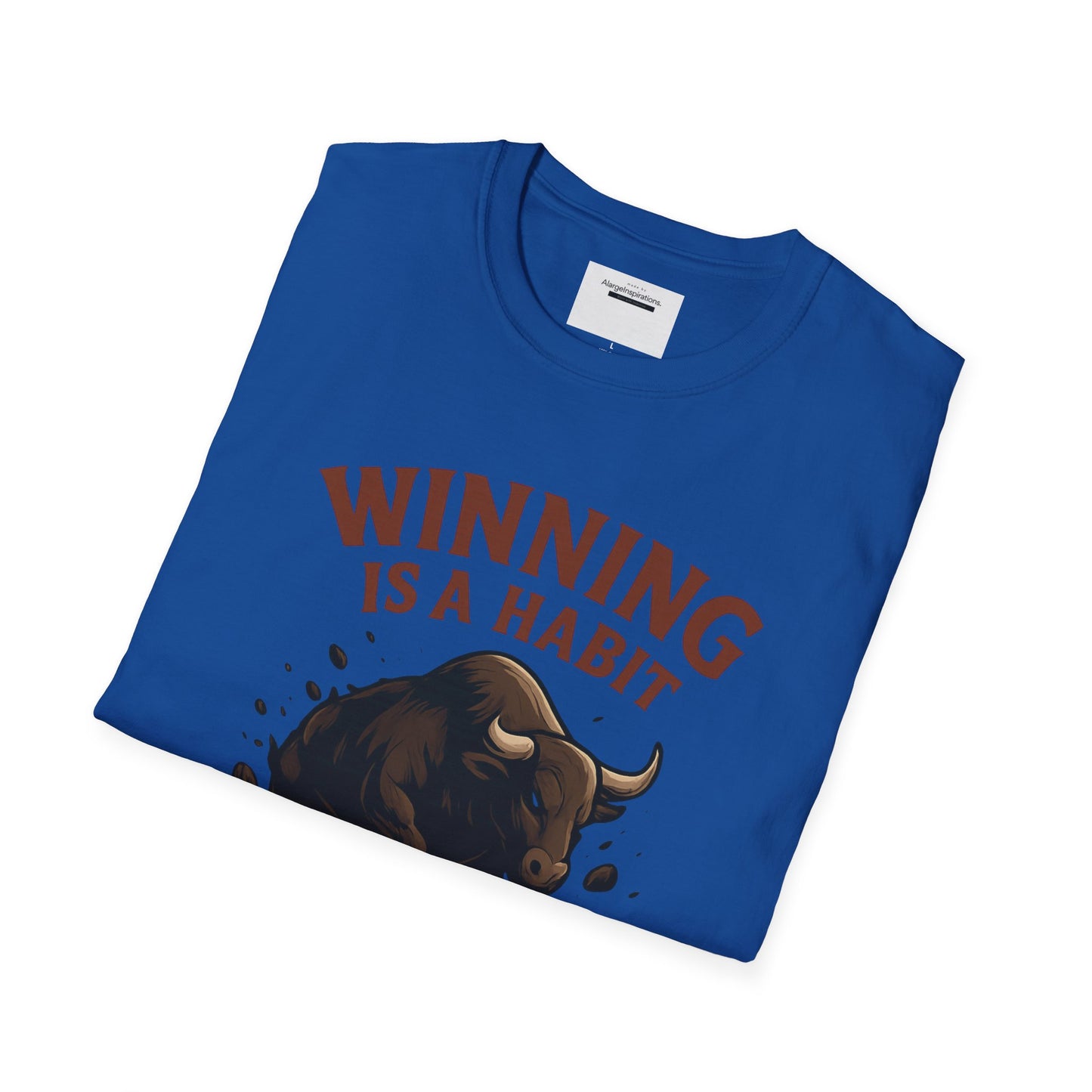 Winning Is a Habit Shirt , Charging Bull T-Shirt, Motivational Fitness Tee, Hustle Mindset , Breakthrough Bull Design, Unisex Training Gift