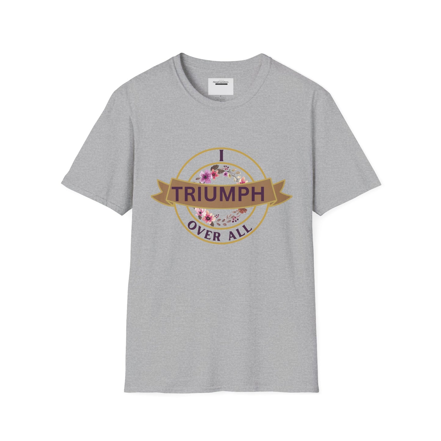I Triumph Over All Faith T-Shirt | Christian Graphic Tee | Romans 8:37 | Inspirational Scripture Shirt Women Men | AlargeInspirations