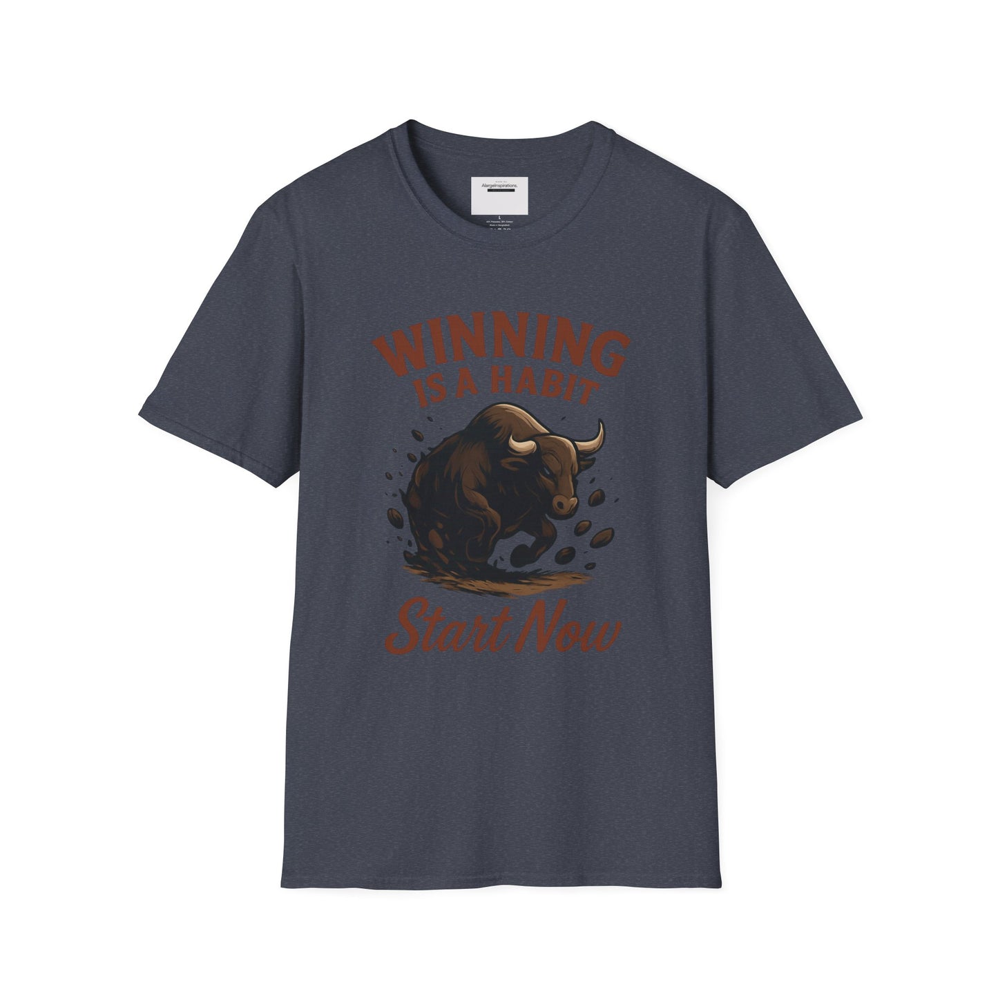 Winning Is a Habit Shirt , Charging Bull T-Shirt, Motivational Fitness Tee, Hustle Mindset , Breakthrough Bull Design, Unisex Training Gift