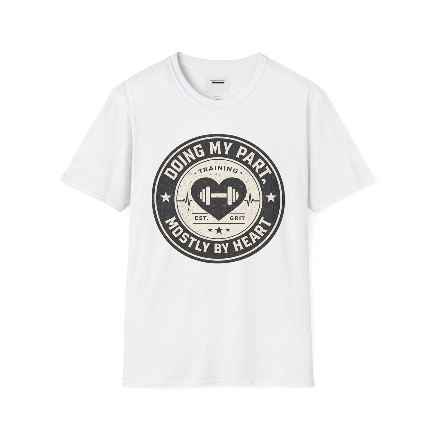 Doing My Part Mostly by Heart T-Shirt | Vintage Fitness Logo Tee | Gym Motivation Shirt | Athletic Grit Apparel