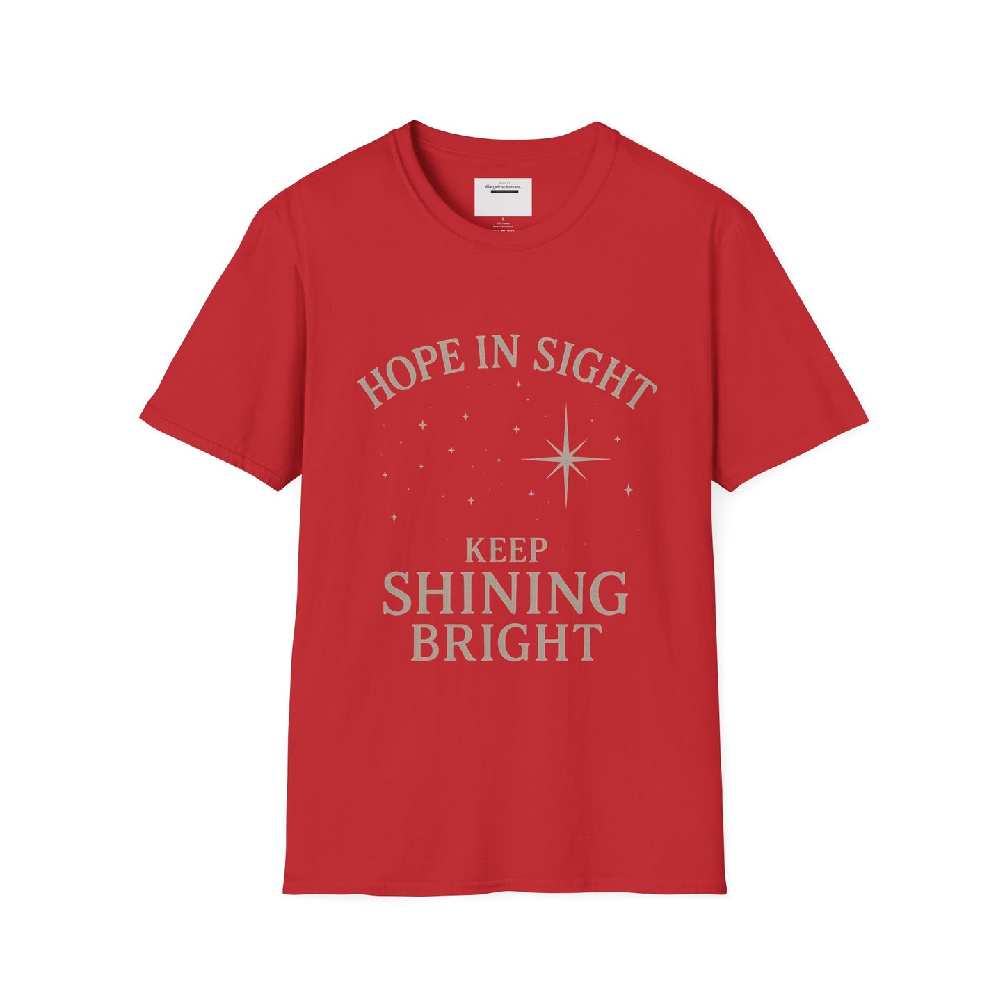 Hope in Sight, Keep Shining Bright, Starry Night Inspired T-Shirt | Inspirational Quote Tee, Gift Idea, Motivational Apparel, Hopeful Style