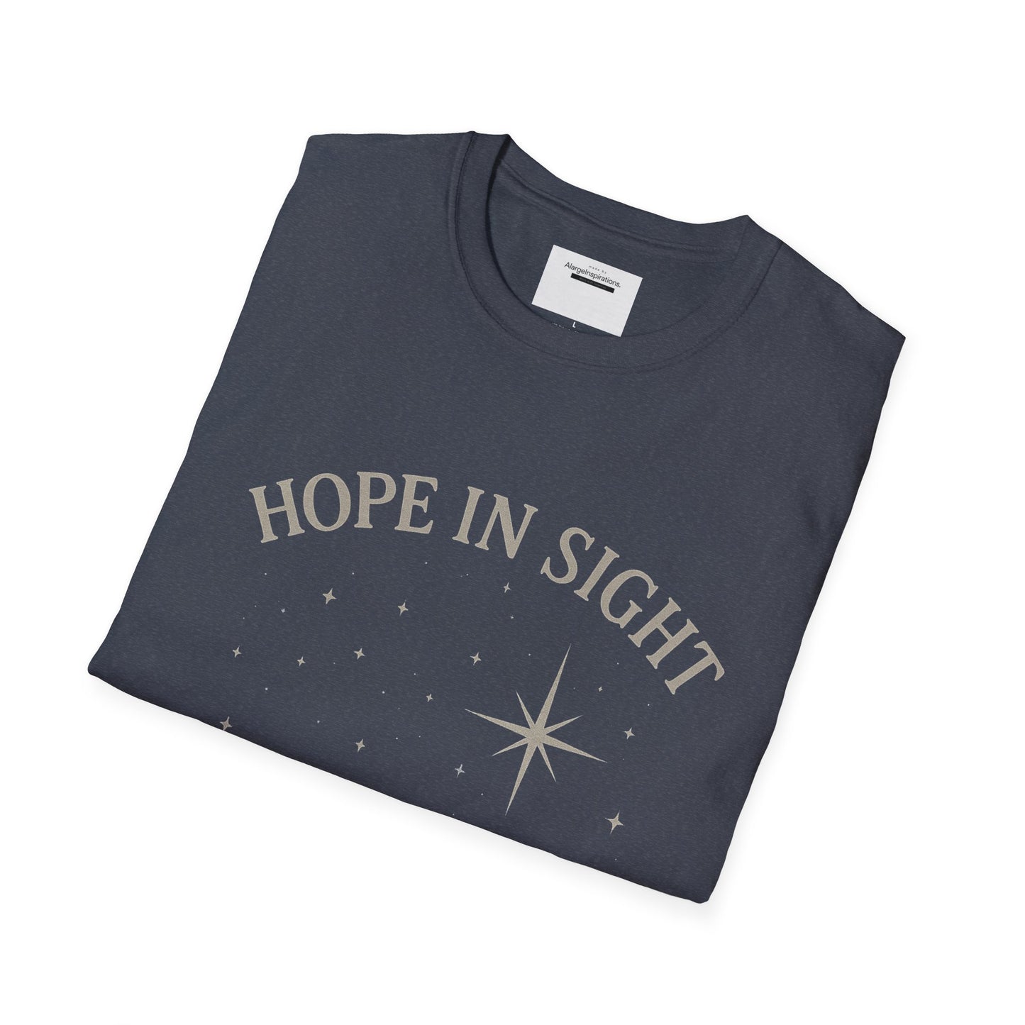 Hope in Sight, Keep Shining Bright, Starry Night Inspired T-Shirt | Inspirational Quote Tee, Gift Idea, Motivational Apparel, Hopeful Style