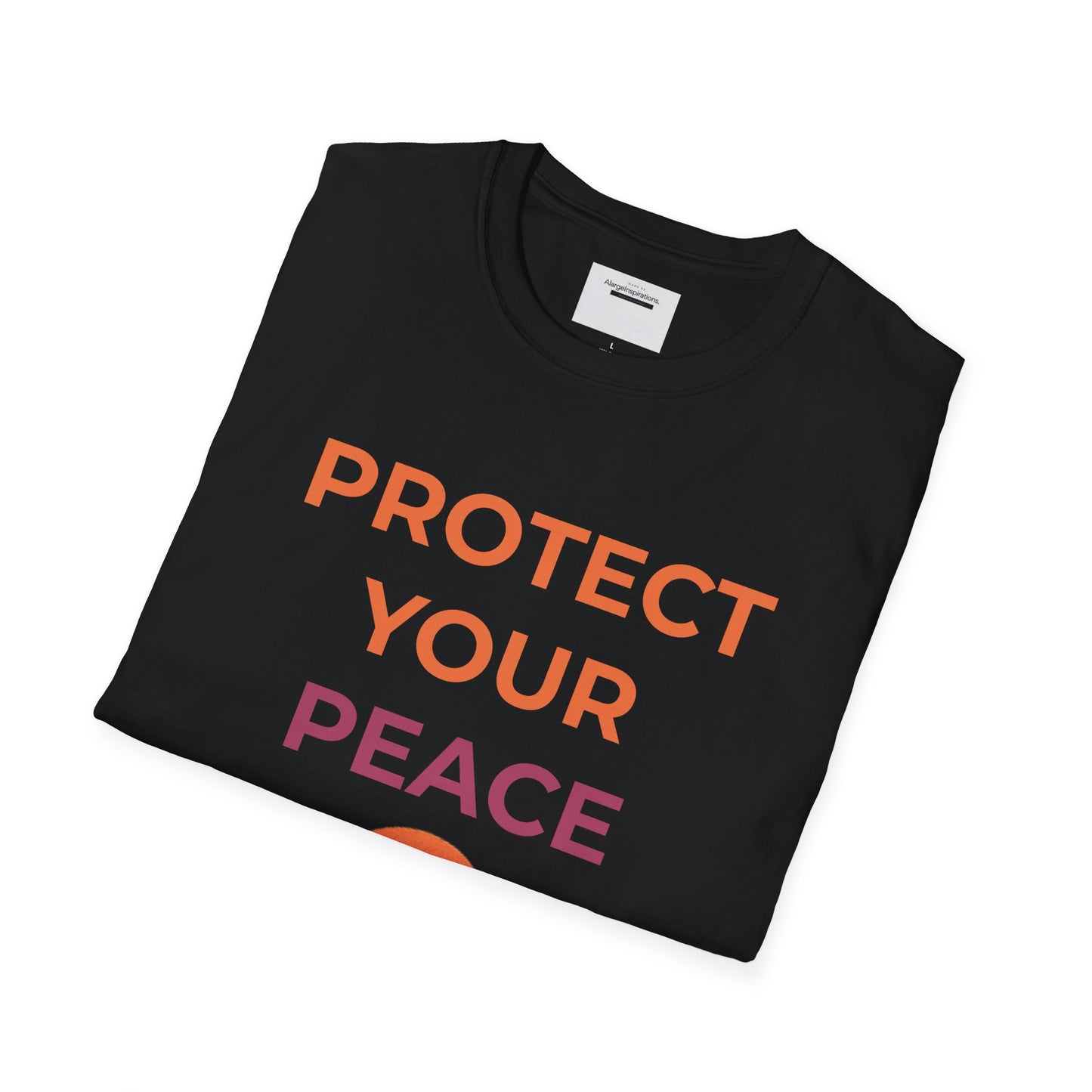 Mindfulness & Nature-Unisex Softstyle T-Shirt ,Protect Your Peace Mountain Sunset Tee, Self-Care Gift, Gift for Nature Lovers, Meditation,