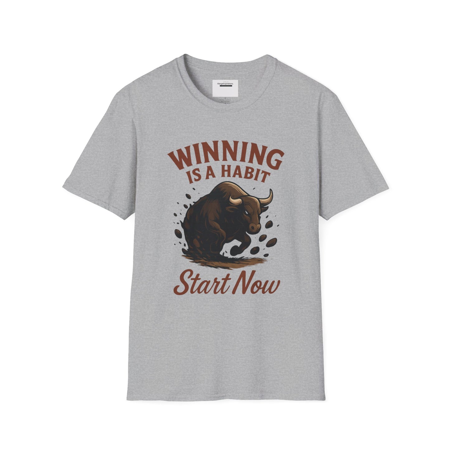 Winning Is a Habit Shirt , Charging Bull T-Shirt, Motivational Fitness Tee, Hustle Mindset , Breakthrough Bull Design, Unisex Training Gift