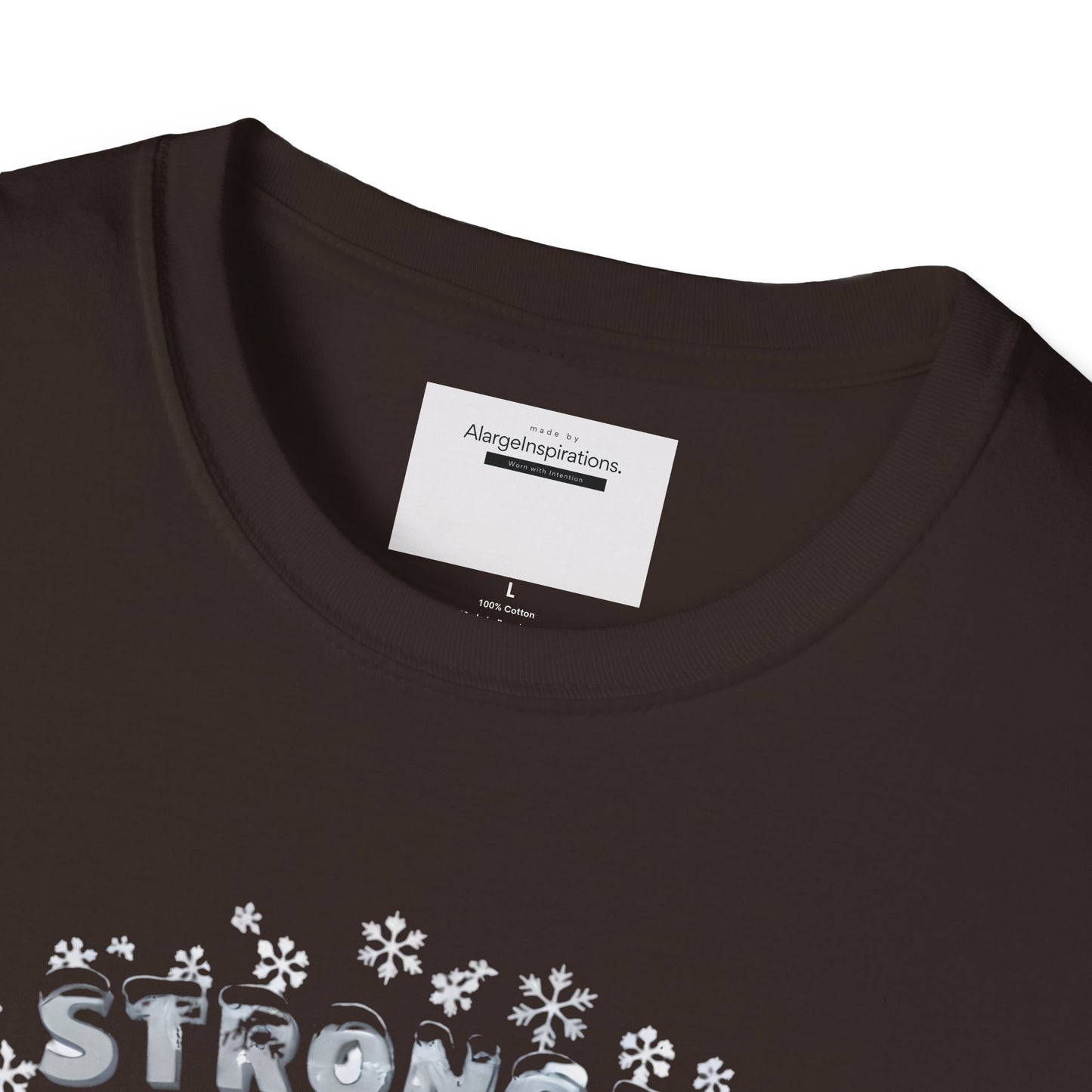 Stronger Than Winter Softer Than Snow Shirt | Polar Bear Snowflake Harmony Tee | Gentle Strength Xmas Shirt | Arctic Animal Winter Quote